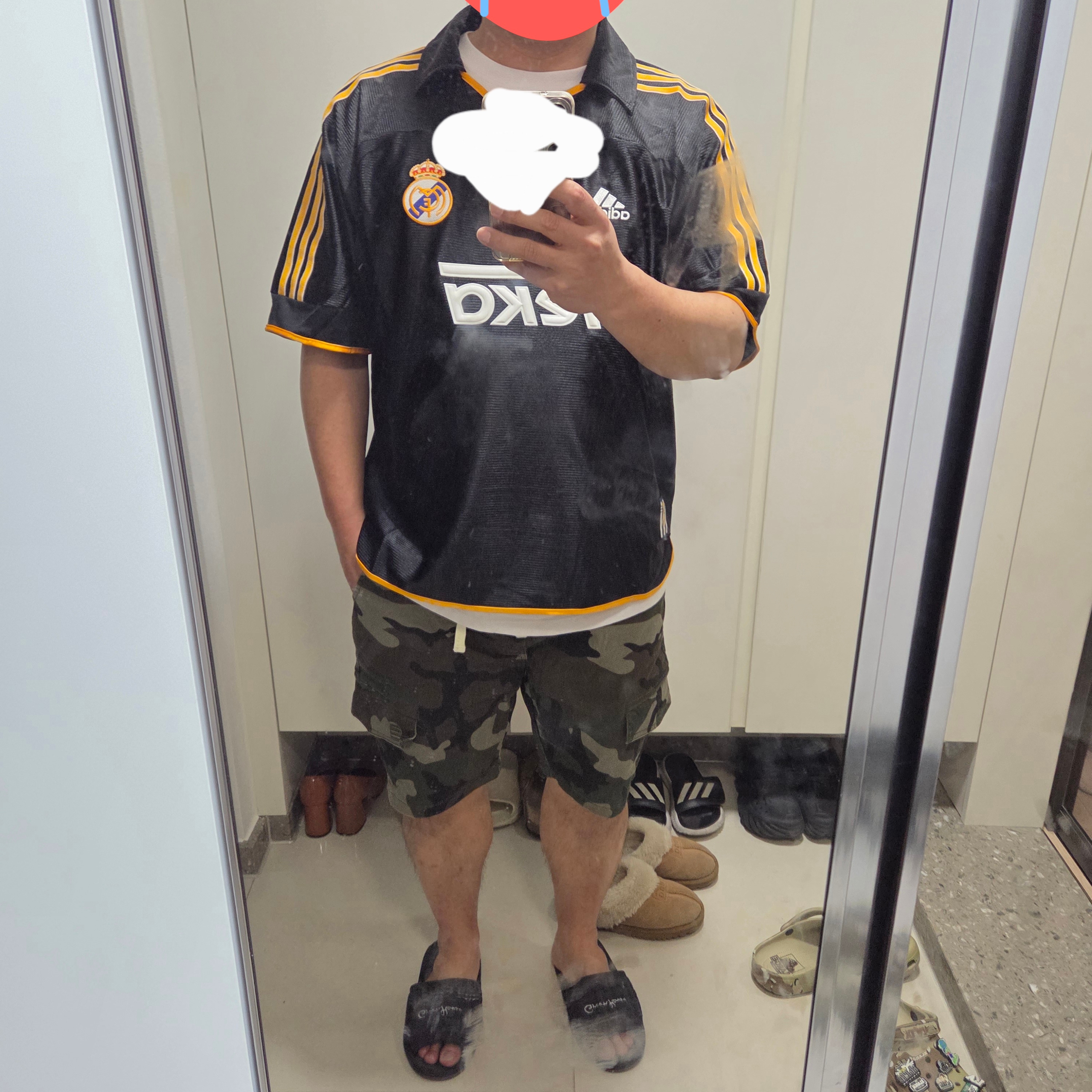 Adidas Real Madrid 99/00 Away Jersey Black - KR Sizing (Non Marking Ver.) 착용 스타일