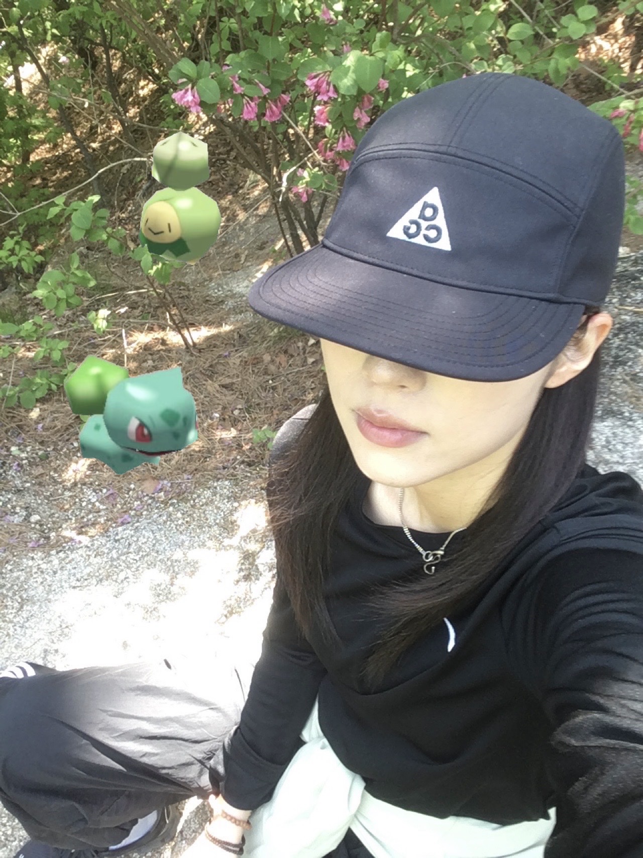 Nike ACG Fly Unstructured Cap Black, (W) On Running Cloud X 3 Black 착용 스타일 - 1