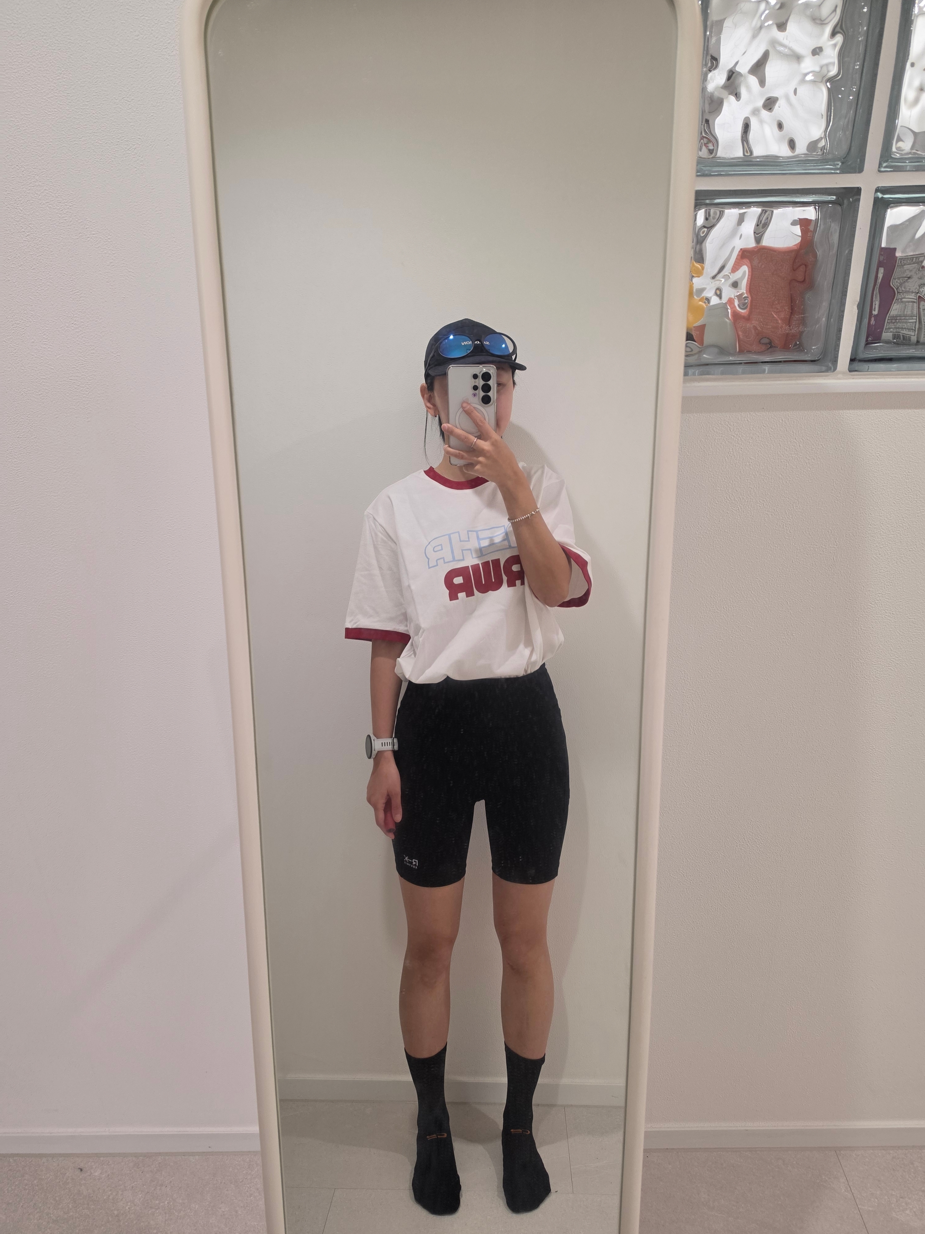 [KREAM 단독] RWR x MEHR Ringer T-Shirt White, Salomon Sense Aero Cap Black 착용 스타일 - 6