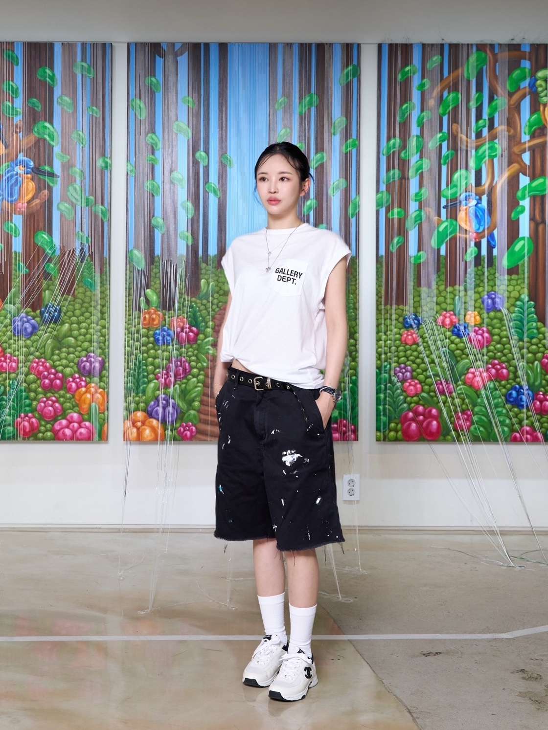 Gallery Dept. Augi Sleeveless White, (W) Chanel Sneakers Mesh Suede Calfskin & White Black 착용 스타일