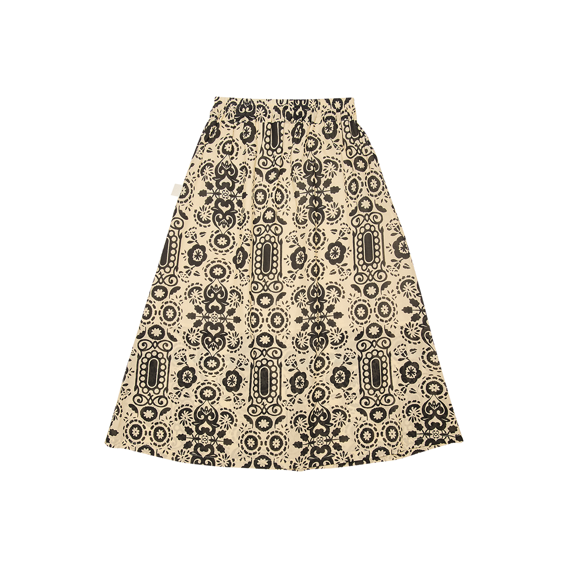 고트 80s 코튼 패턴 스커트 아이보리 블랙((W) GORT 80s Cotton Pattern Skirt Ivory Black) - 2