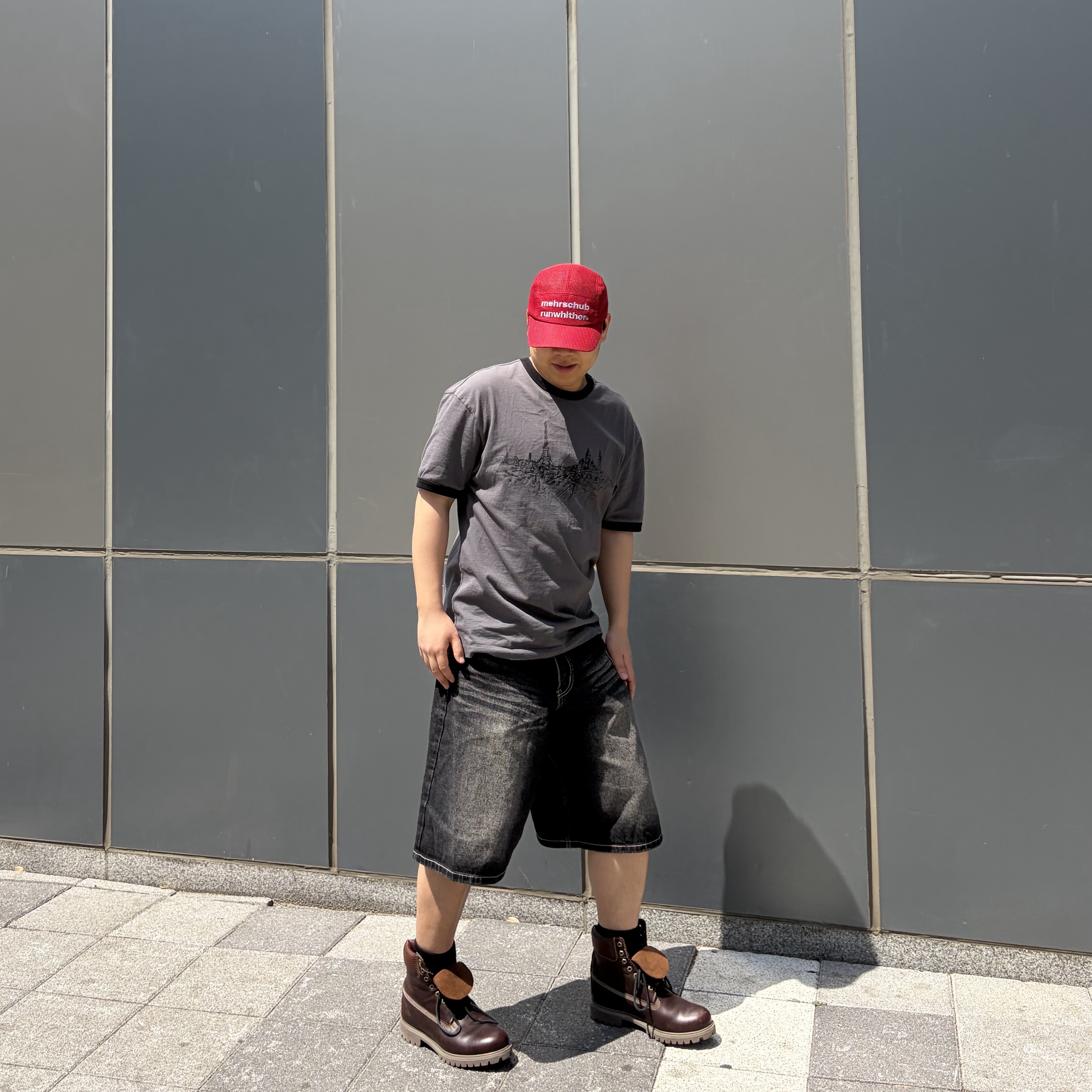[KREAM 단독] runwhither Mesh Cap Red 착용 스타일