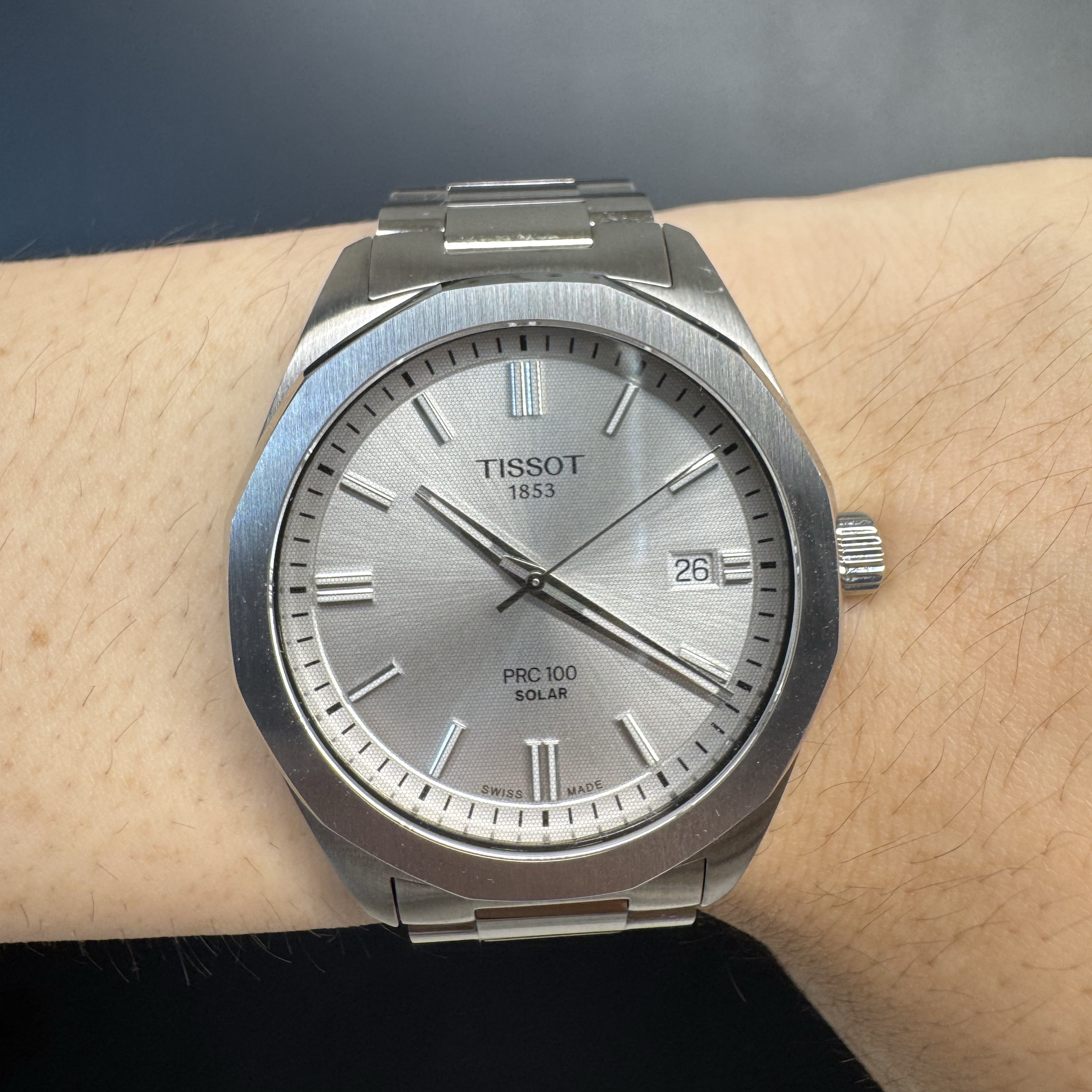 Tissot PRC 100 Solar Quartz 39mm Stainless Steel Silver 착용 스타일