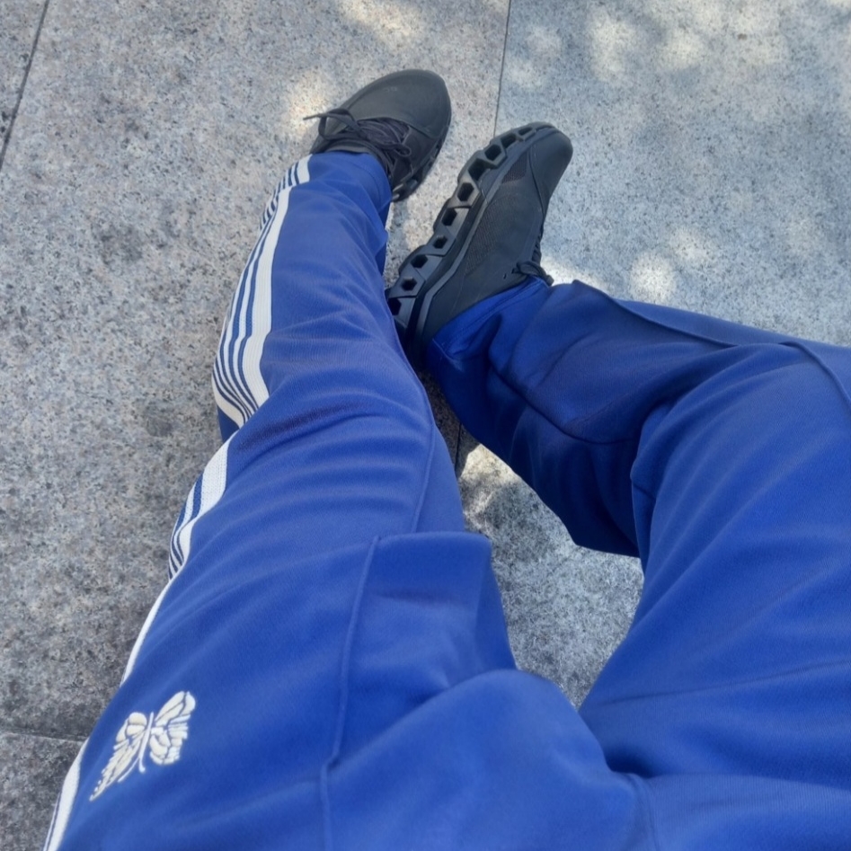 Needles Track Pants Poly Smooth Royal, On Running x Post Archive Faction (Paf) Cloudmonster 2 Black Magnet 착용 스타일 - 1