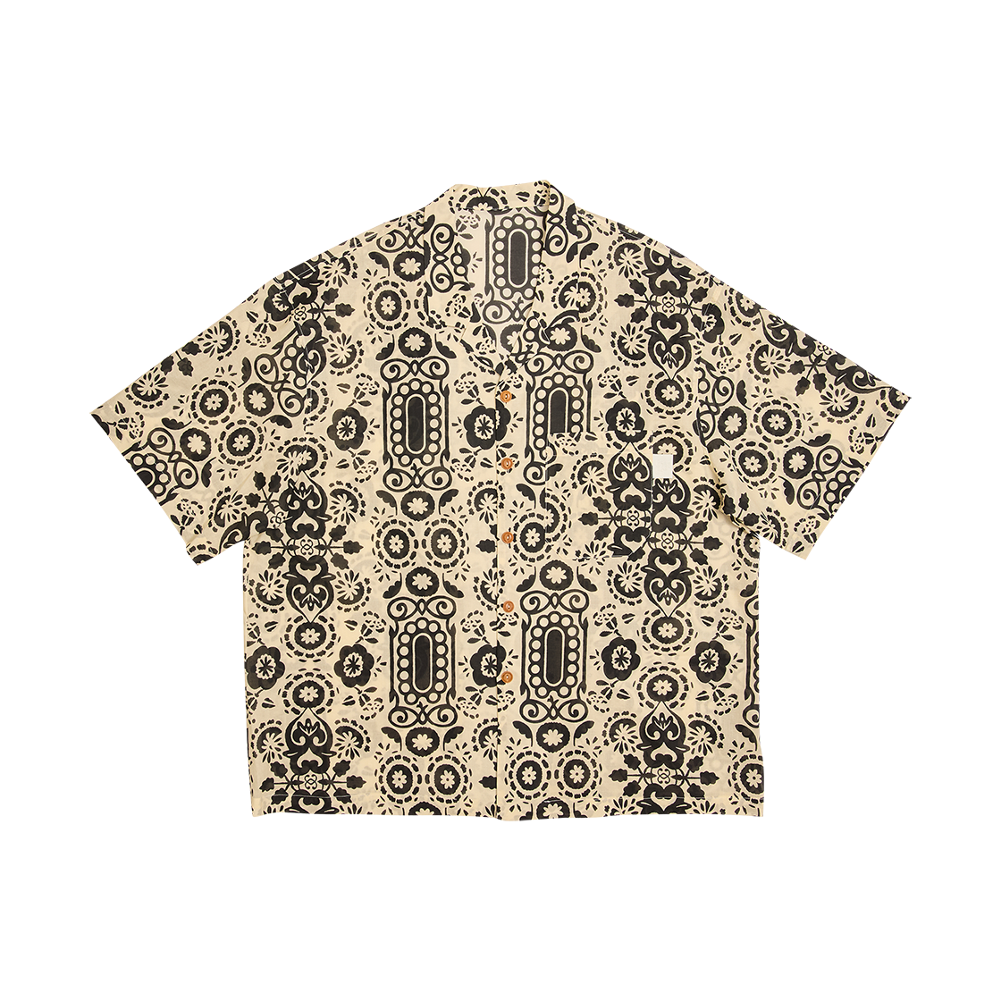 고트 80s 코튼 패턴 하와이안 셔츠 아이보리 블랙(GORT 80s Cotton Pattern Hawaiian Shirts Ivory Black)