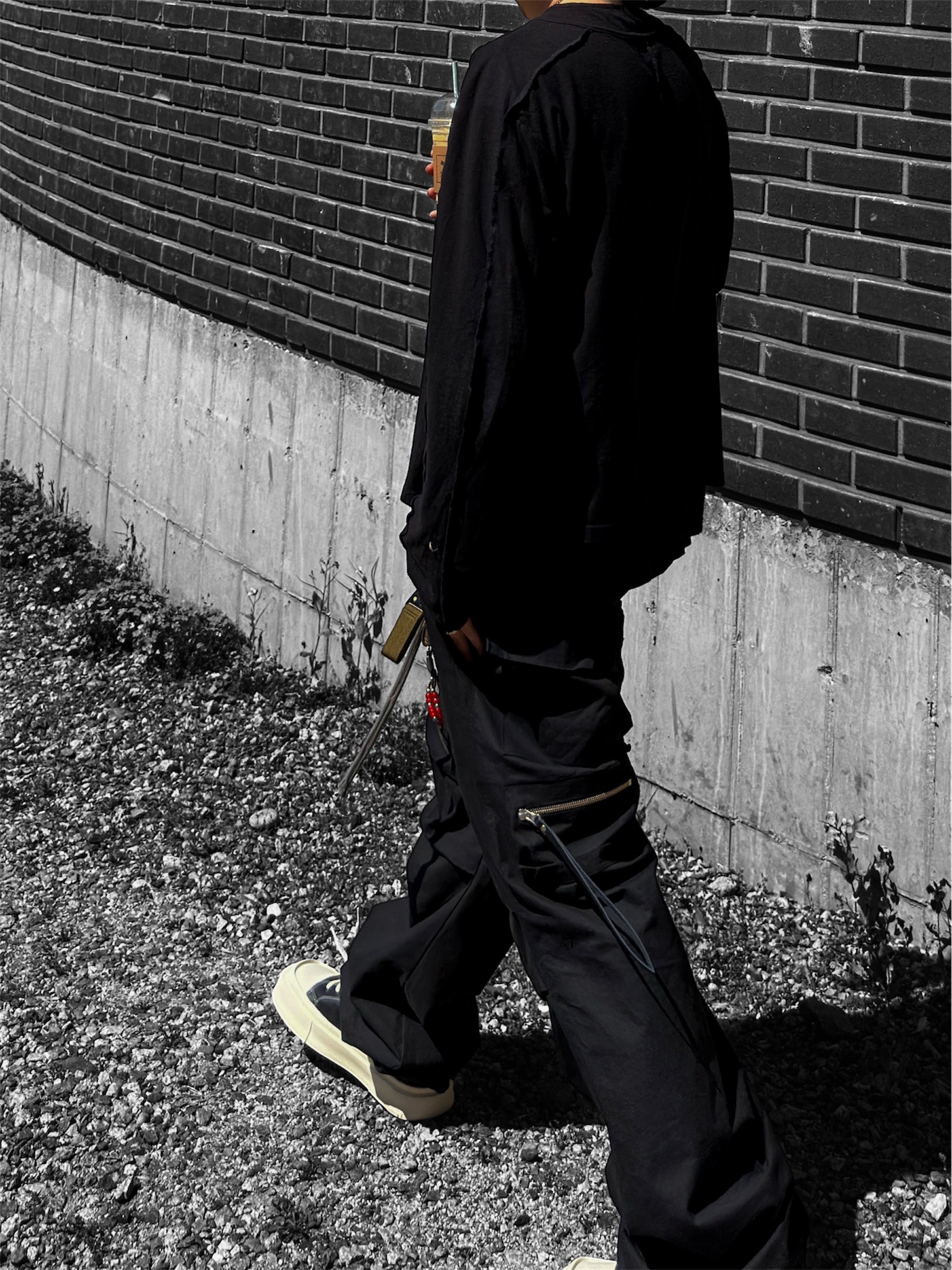 Wapworks Wide Safety Cargo Pants Black, Mistake project MOKU Black 착용 스타일 - 3