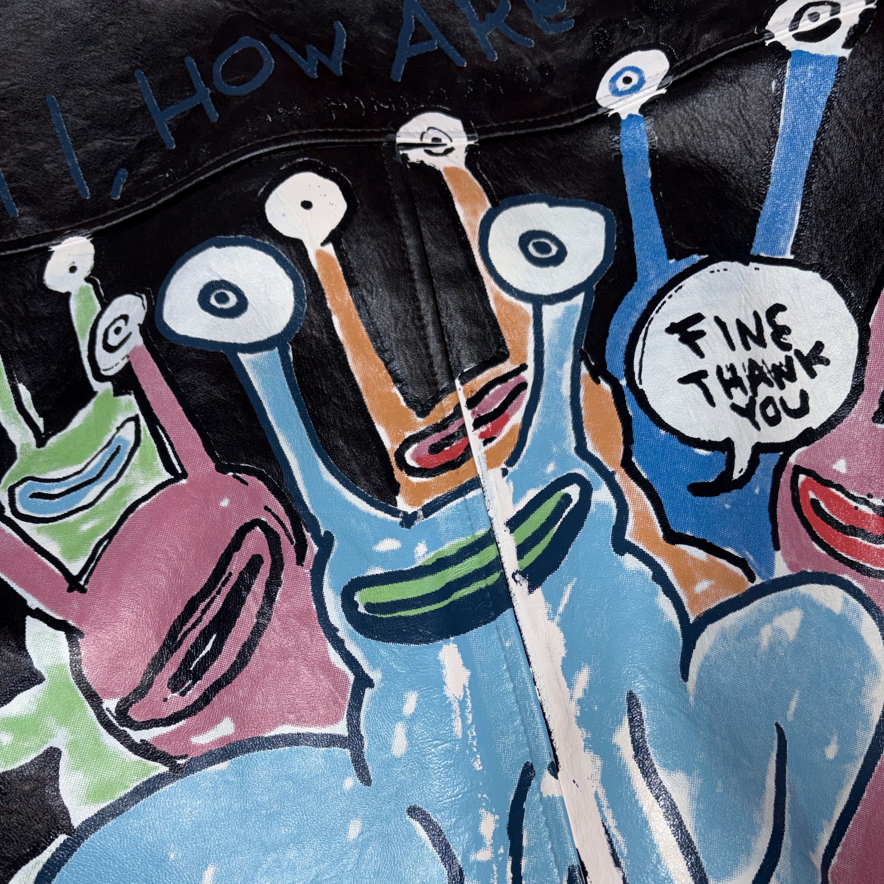 Thisisneverthat x Daniel Johnston Frogs Leather Flight Jacket Dark Brown 착용 스타일