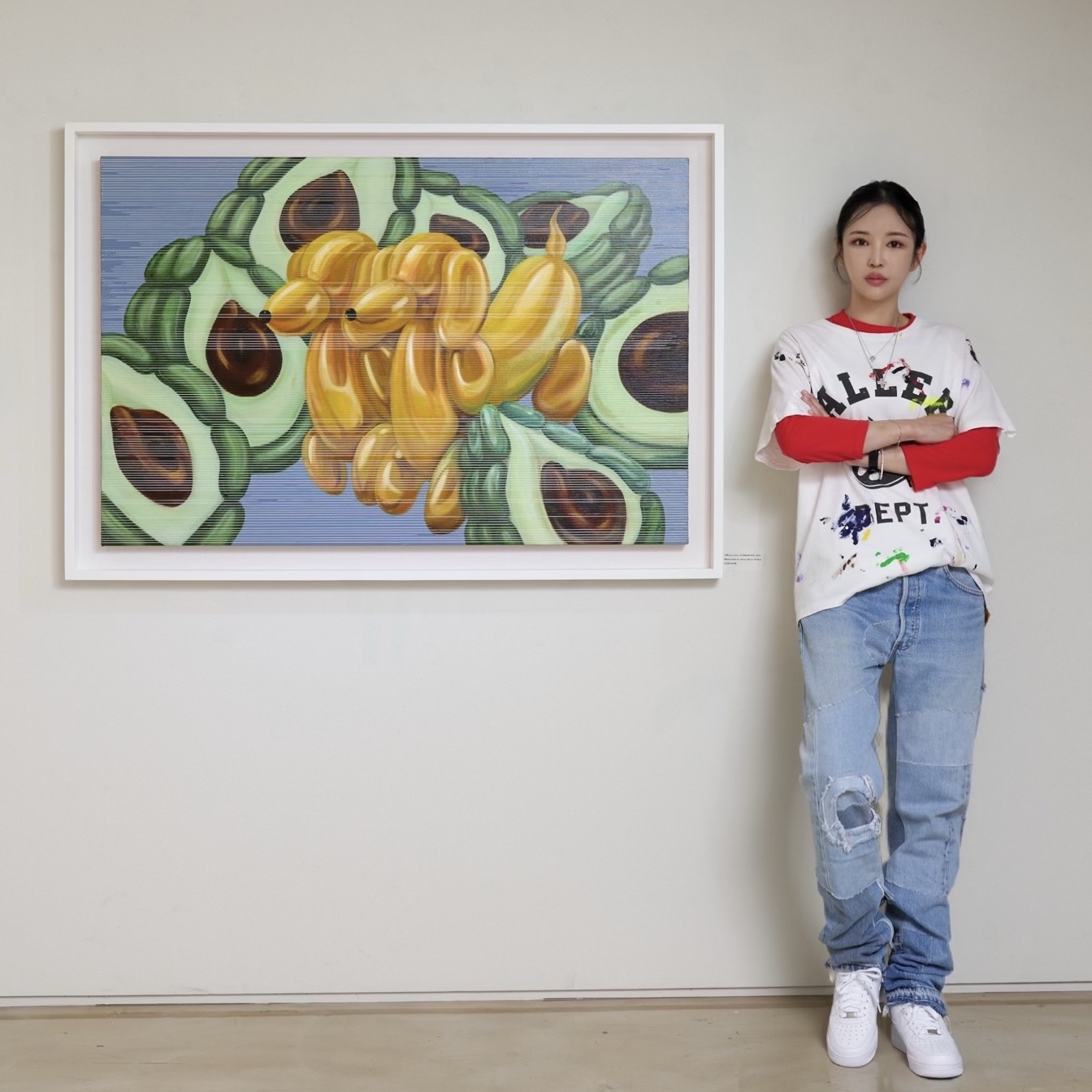 Gallery Dept. Art Department T-Shirt White, (W) Nike Air Force 1 '07 Low White 착용 스타일