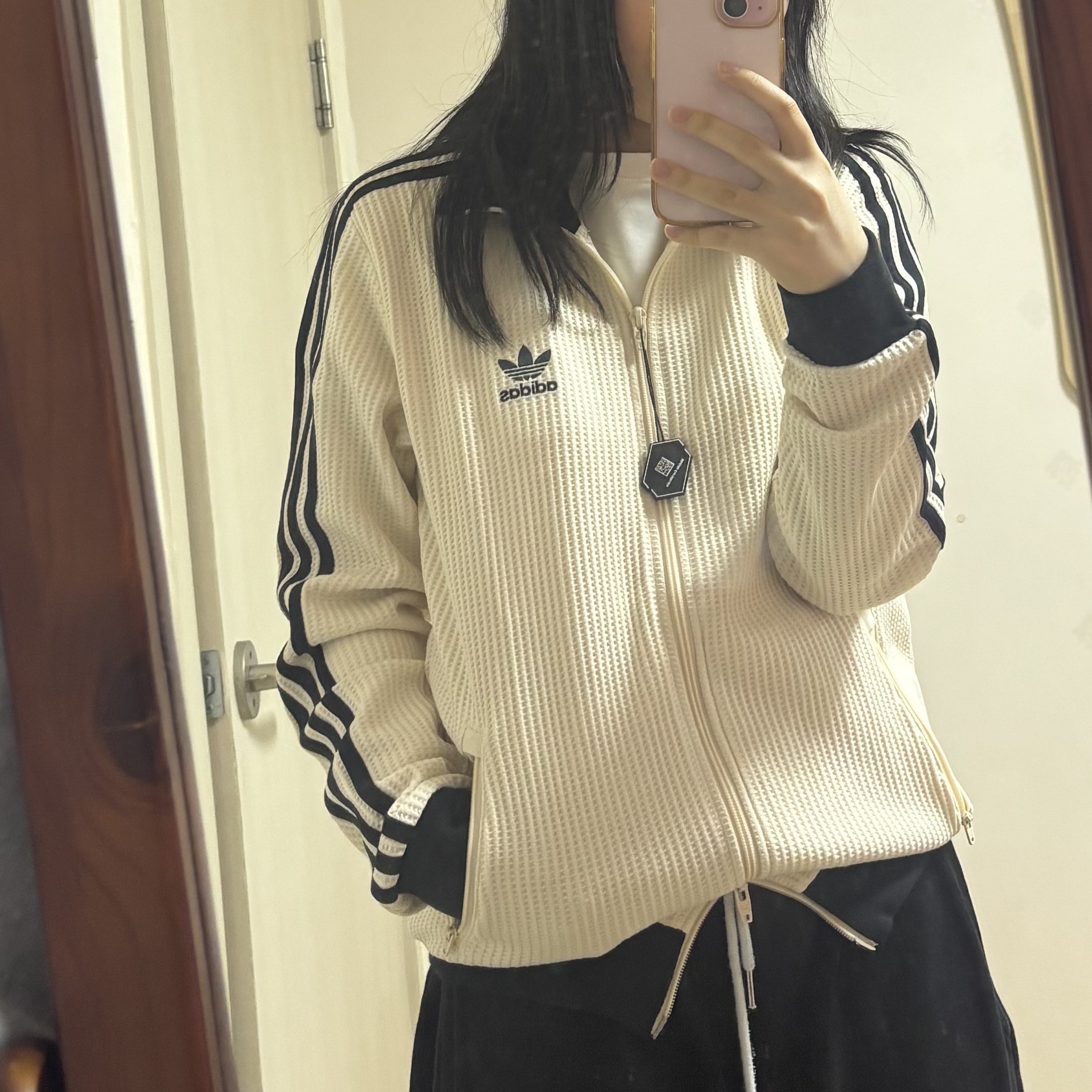 Adidas Waffle Beckenbauer Track Top Wonder White - KR Sizing 착용 스타일