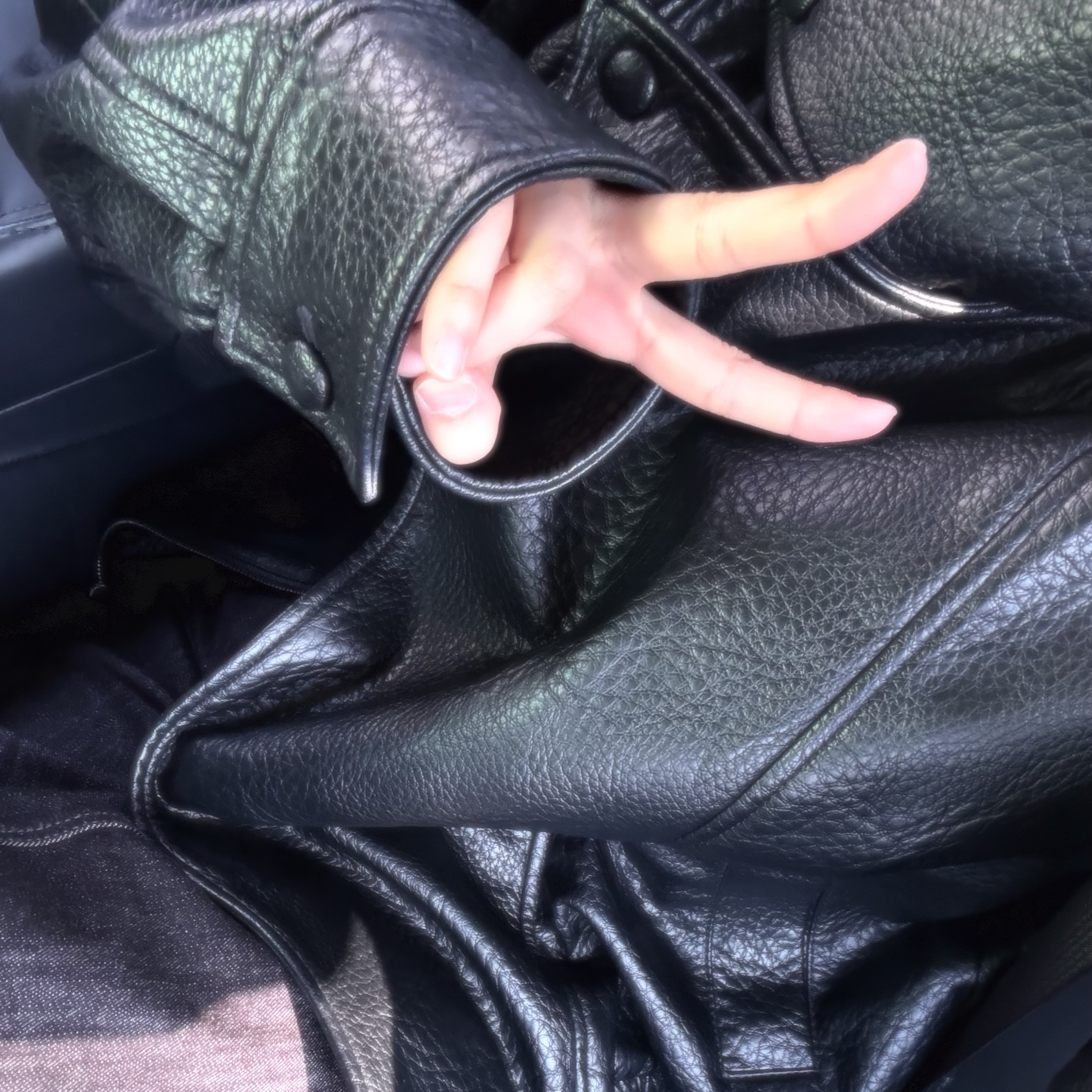 Zara Faux Leather Jacket Black 착용 스타일