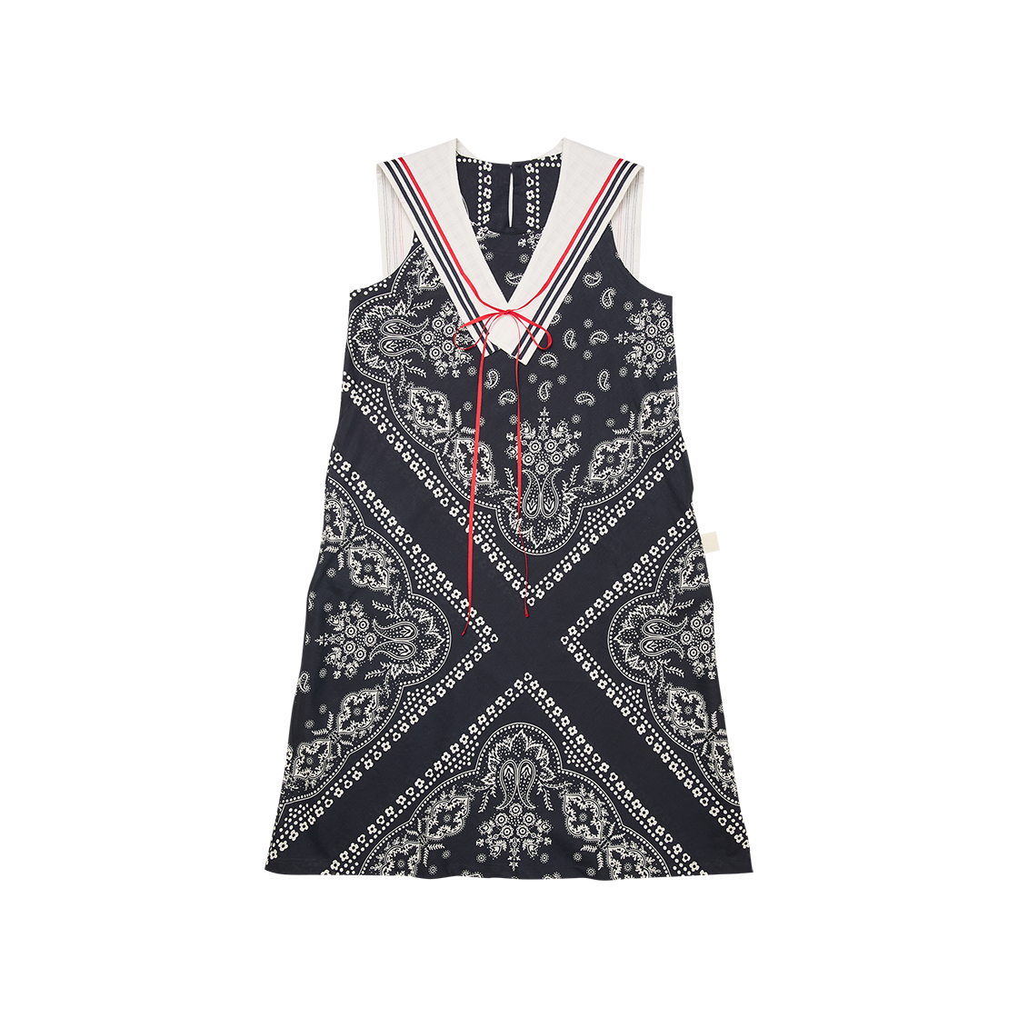 고트 반다나 롱 드레스 & 세일러 카라 네이비((W) GORT Bandana Long Dress & Sailor Collar Navy)