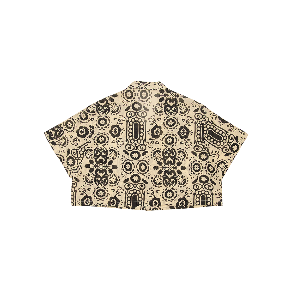고트 80s 코튼 패턴 숏 셔츠 아이보리 블랙((W) GORT 80s Cotton Pattern Short Shirt Ivory Black) - 2
