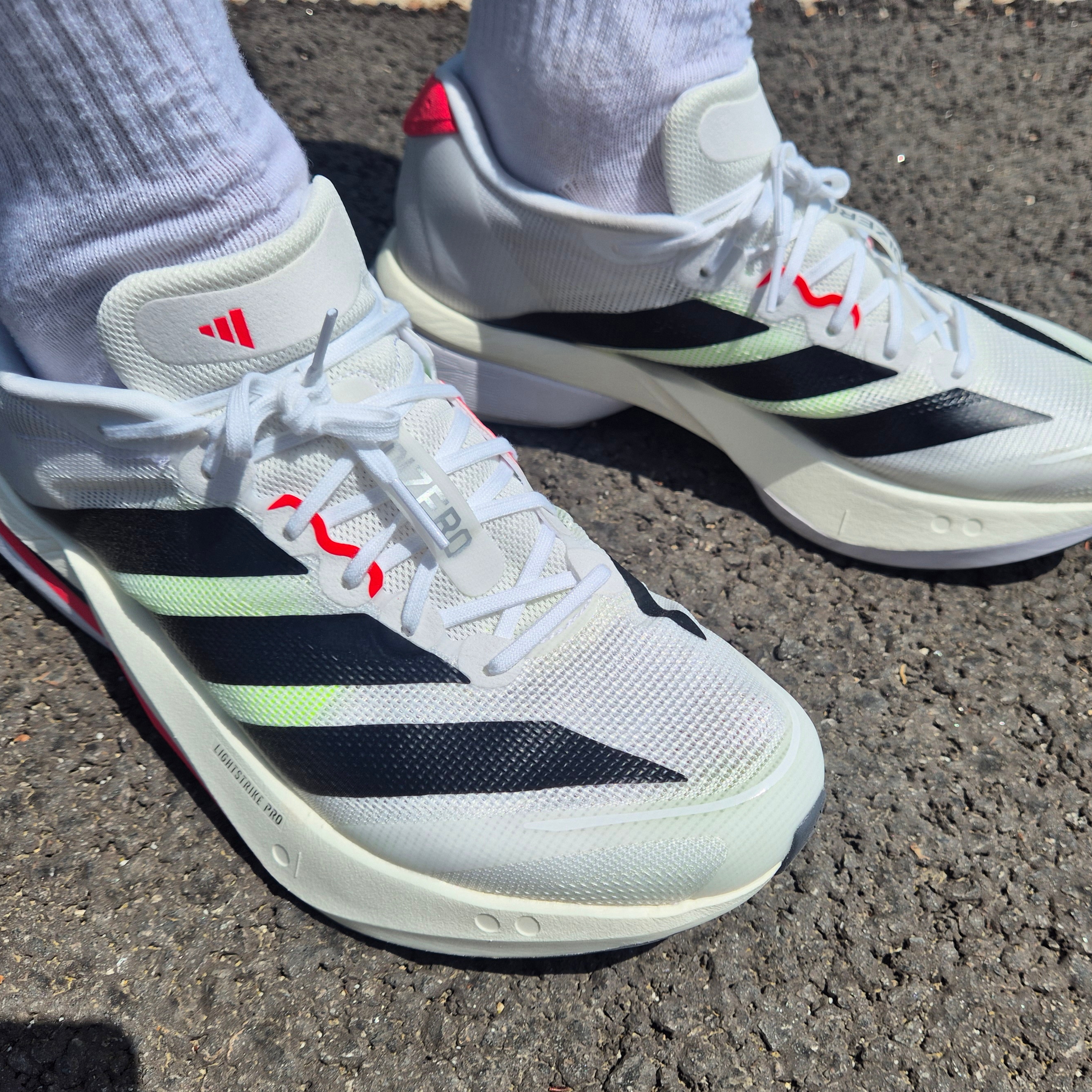 Adidas Adizero Boston 13 Cloud White Core Black 착용 스타일