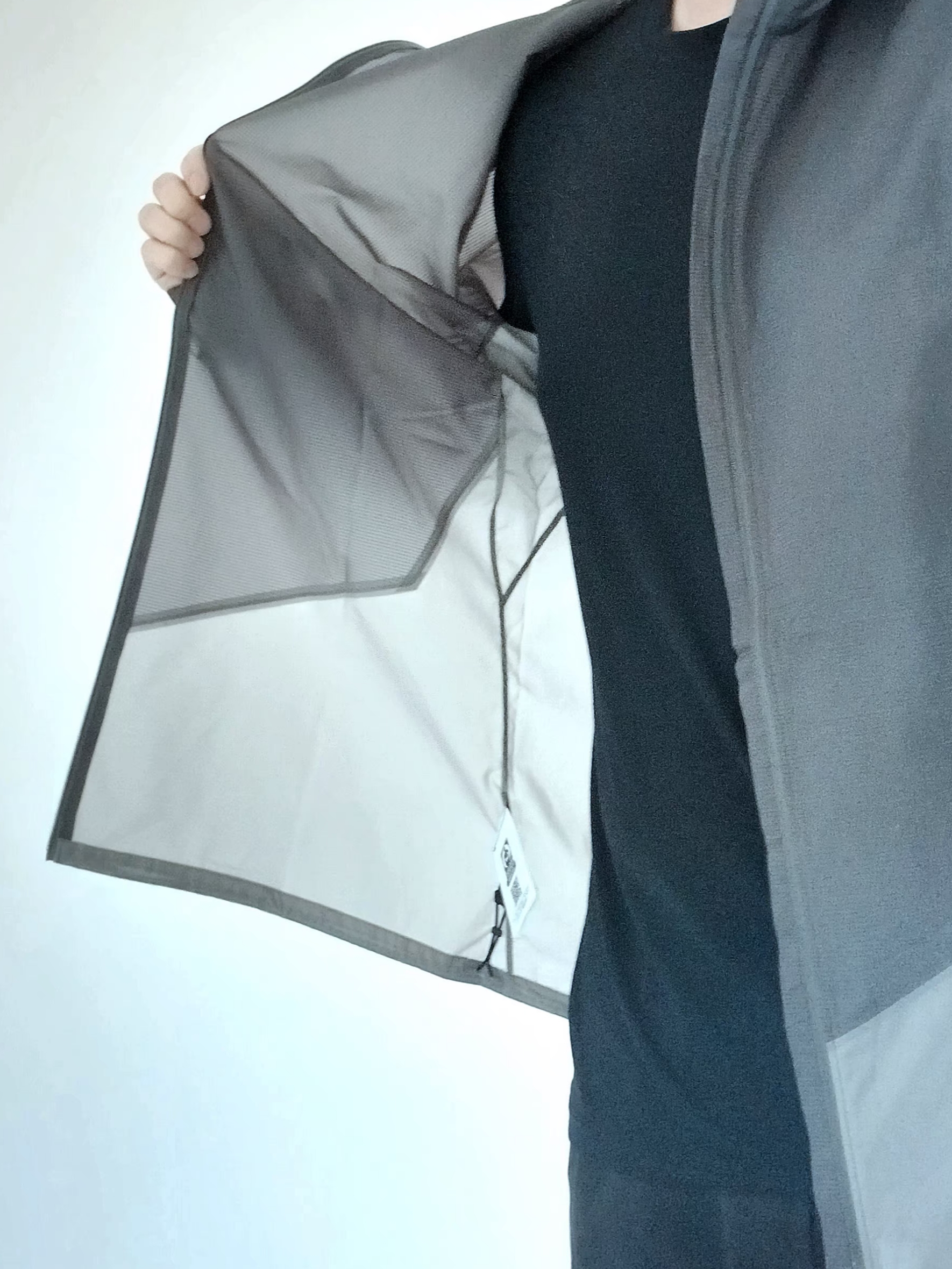 Goldwin Gore-Tex 3L Cap Black, Arc'teryx Norvan Windshell Hoody Cloud Void 착용 스타일 - 9