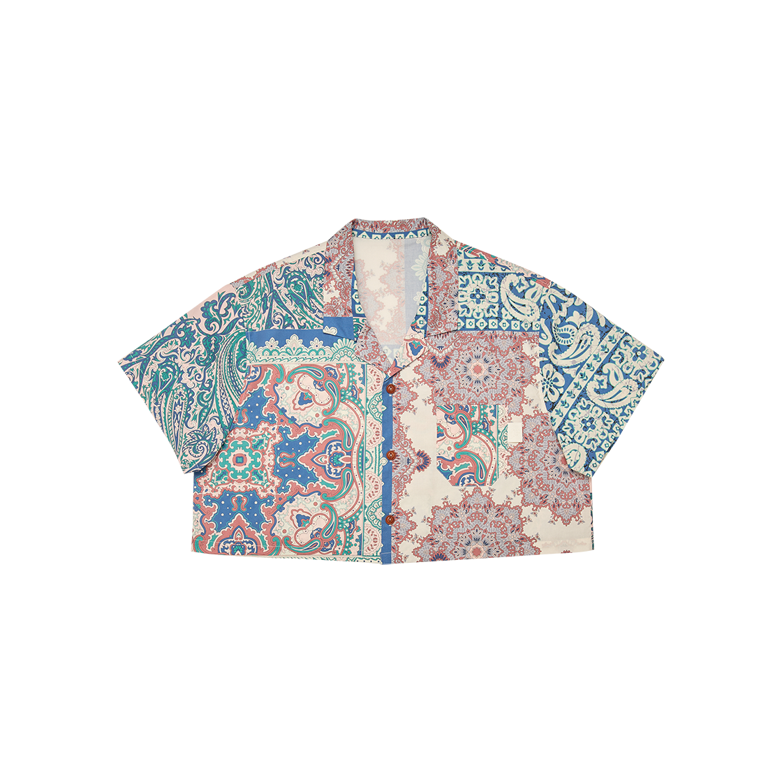 고트 60s 코튼 반다나 숏 셔츠 블루((W) GORT 60s Cotton Bandana Short Shirt Blue)