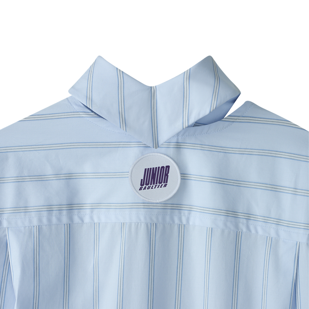 장 폴 고티에 우먼 핀스트라이프드 플로팅 칼라 셔츠 라이트블루 - 26SS(Jean Paul Gaultier Women Pinstriped Floating Collar Shirt Lightblue - 26SS) - 6