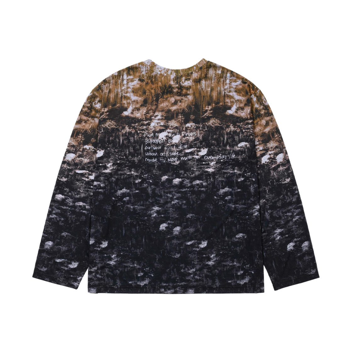 비에스래빗 컬러 블록 메쉬 롱슬리브 티셔츠 플로랄 머스타드(Bsrabbit Color-Block Mesh Long Sleeve Floral Mustard) - 2