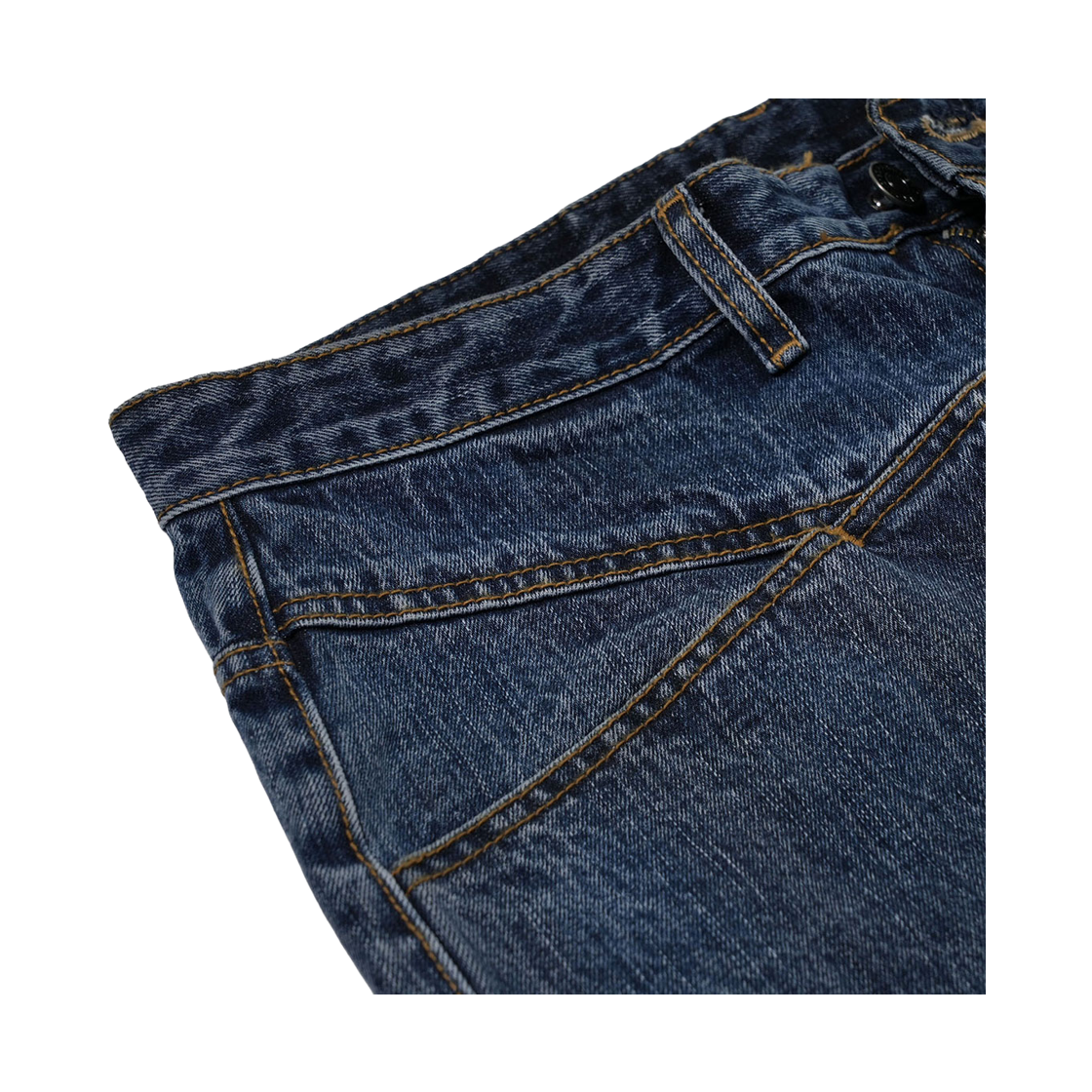 비에스래빗 컷아웃 데미지드 데님 팬츠 워시드 인디고(Bsrabbit Cut-Out Damaged Denim Pants Washed Indigo) - 4
