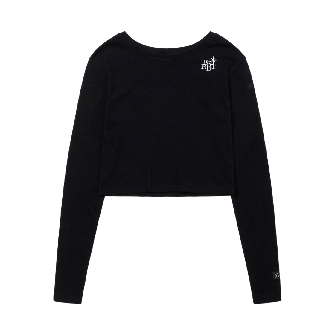 BSR26SSWT004 Bsrabbit Bsrbt Point Logo Women's Crop Long Sleeve Black