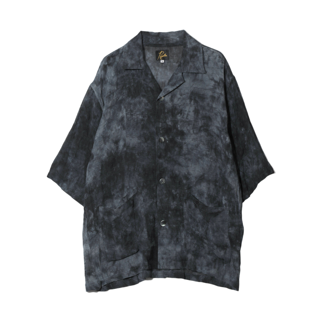 SX293B Needles Cabana Shirt Mesh Jacquard Uneven Dye Charcoal