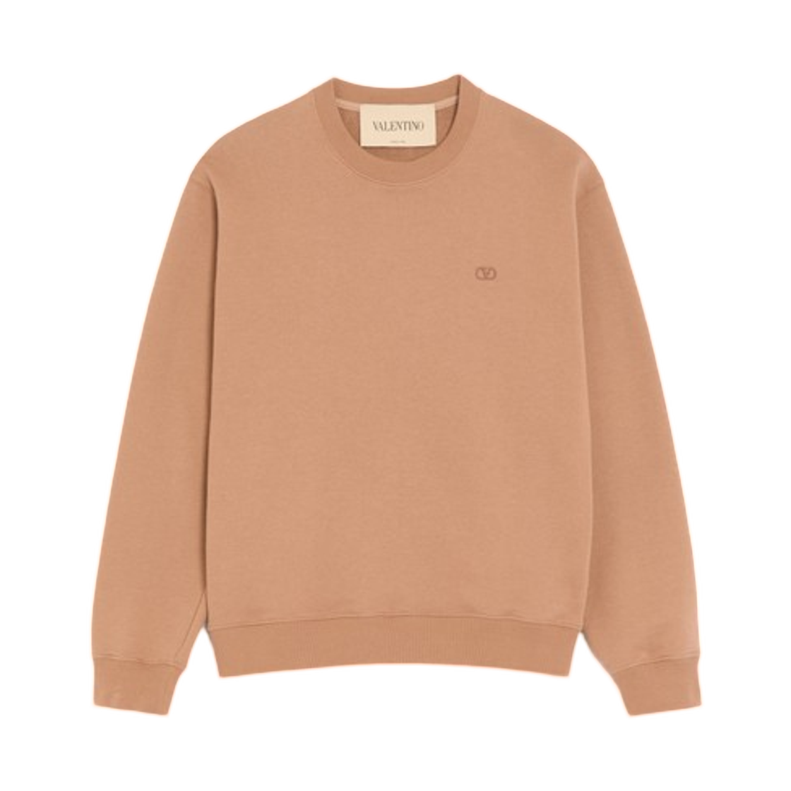 VMF28RBMN10R Valentino Cotton Sweatshirt with Vlogo Embroidery Beige