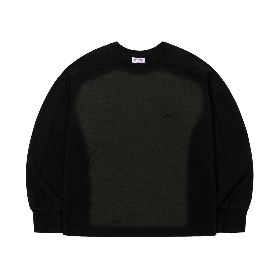 BSR26SSTS007 Bsrabbit Laser Logo Washed Long Sleeve Charcoal