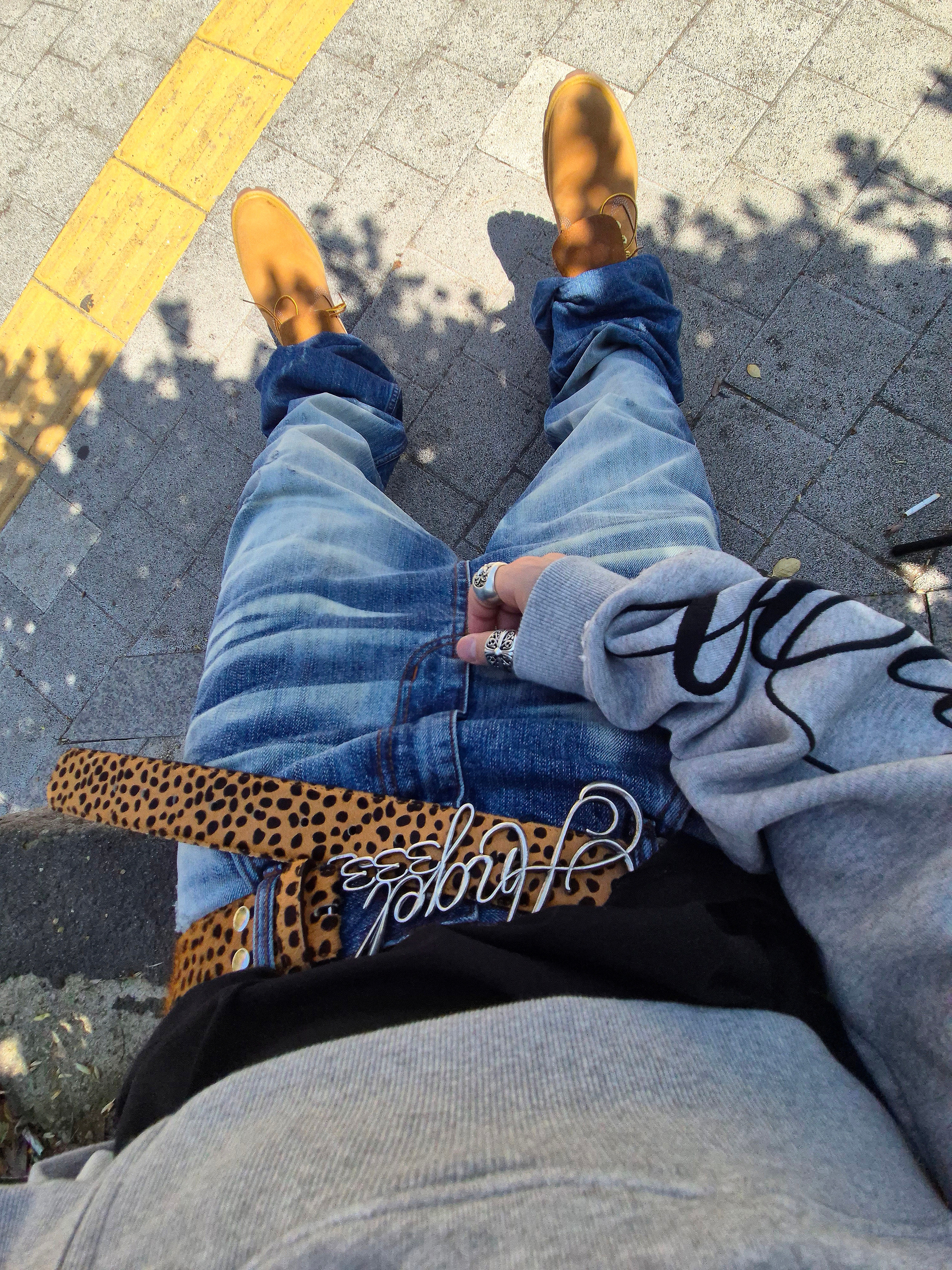Undermycar Calf Hair Module Belt Strap Yellow Cheetah, Timberland Premium 6 inch Waterproof Boot Wheat Nubuck - Wide 착용 스타일 - 1