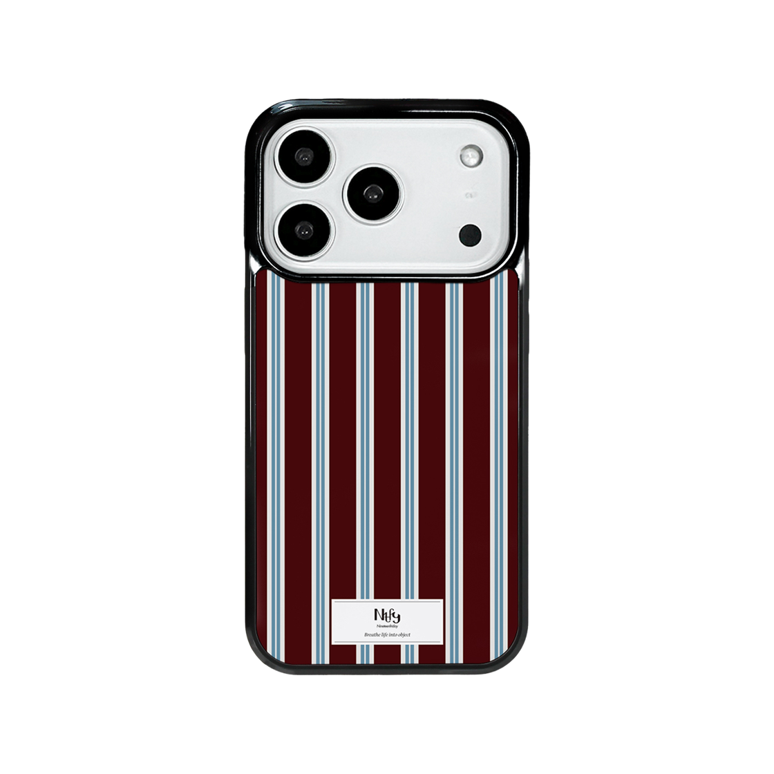 0012 NINETEENFRIDAY Stripe Vintage Magsafe Epoxy Case - Brown blue