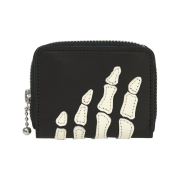 Kapital Thumbs Up Bone Hand Zip Mini Wallet Black