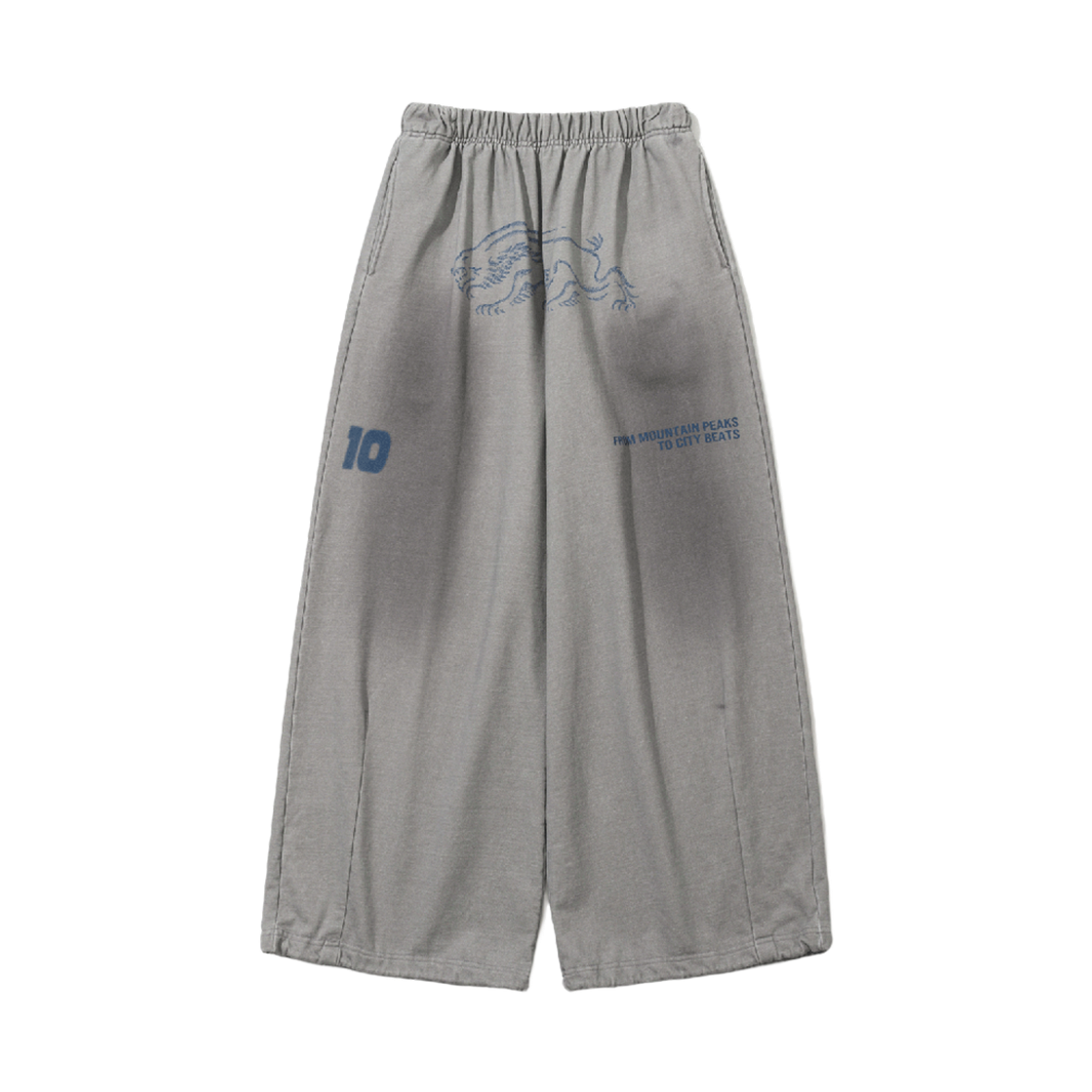 BSR26SSPT019 Bsrabbit Oil-Washed Graphic Pants Light Gray