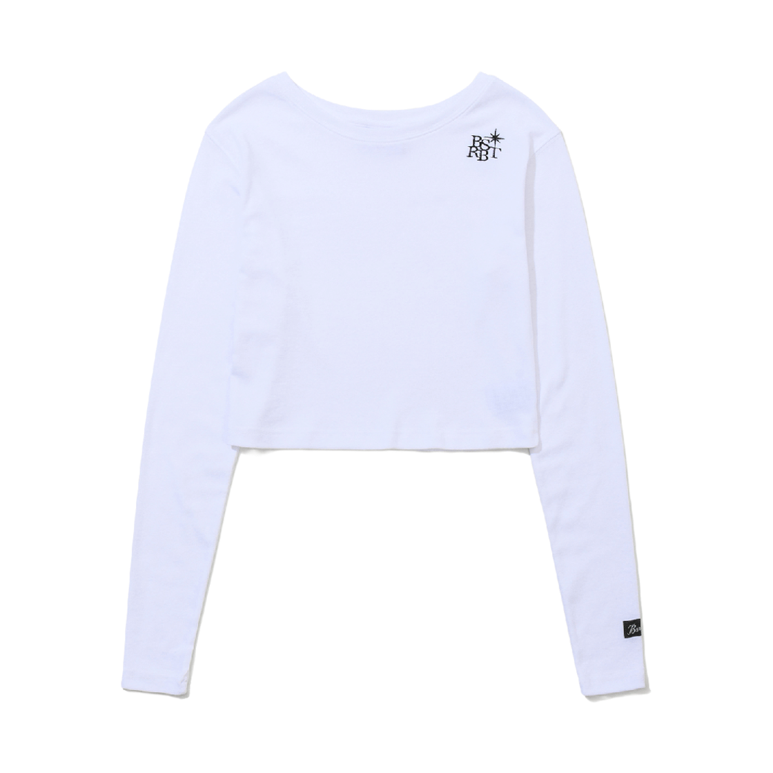 BSR26SSWT003 Bsrabbit Bsrbt Point Logo Women's Crop Long Sleeve White