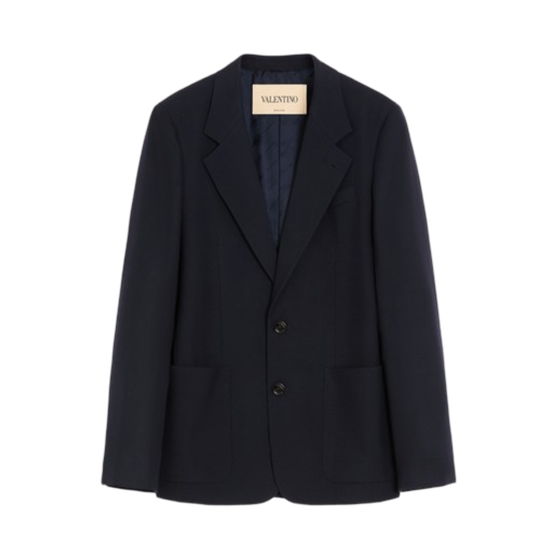 발렌티노 싱글 브레스티드 자켓 나테 울 다크 블루(Valentino Single-Breasted Jacket in Natte Wool Dark Blue)