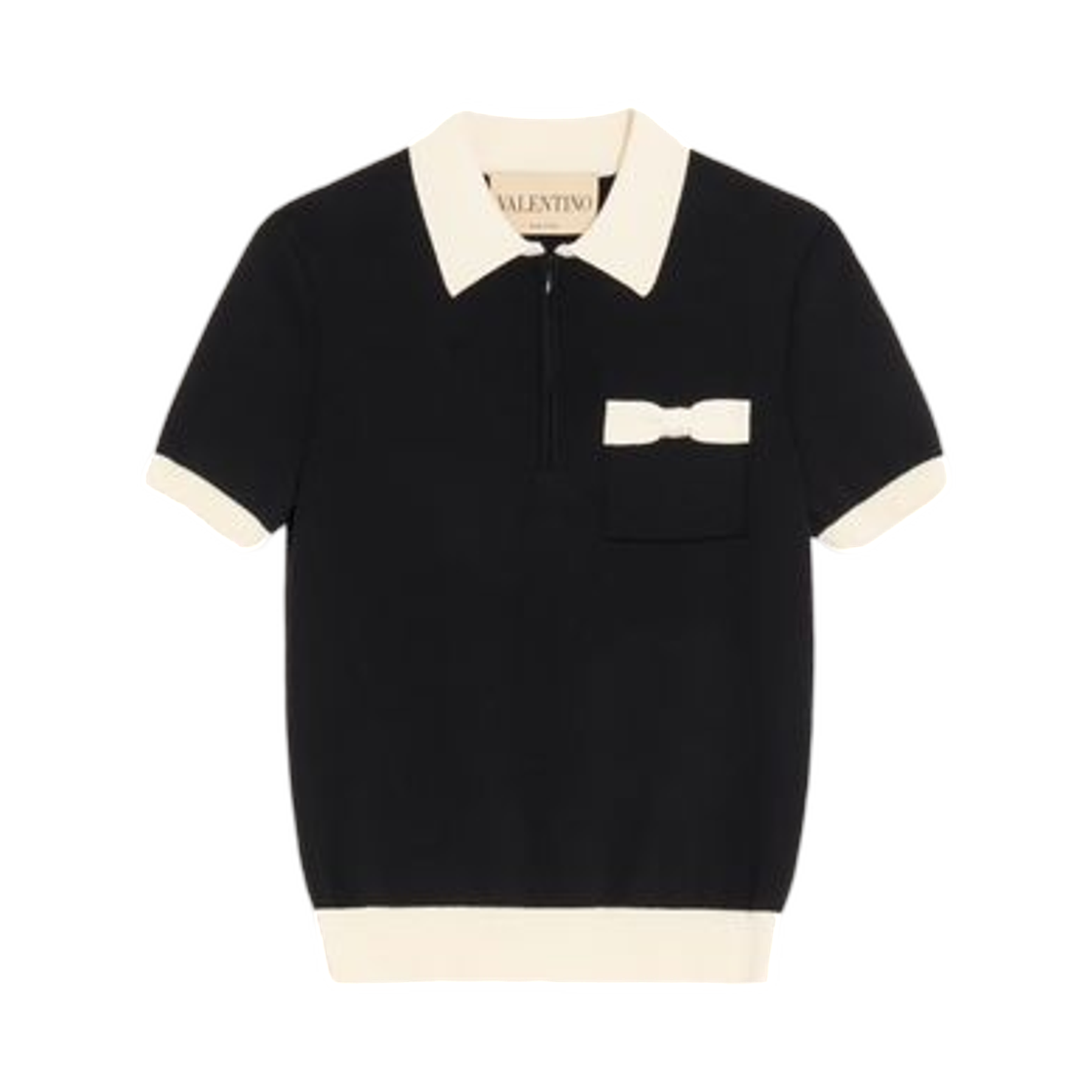 (W) 발렌티노 코튼 점퍼 블랙 라떼((W) Valentino Cotton Jumper Black Latte)