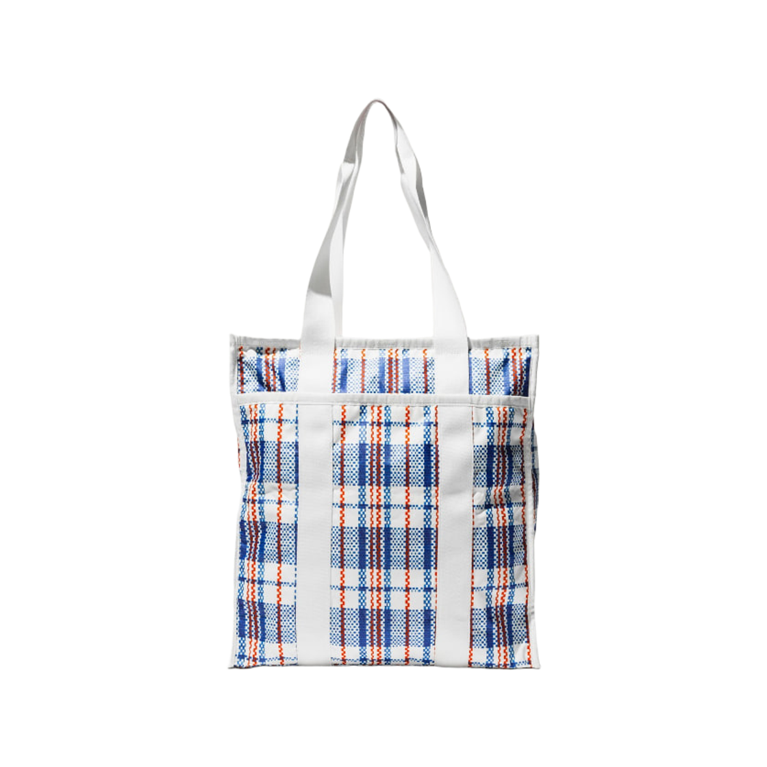 레스포색 x 빔즈 x 올웨이스 LG 웹 북 토트 블루 화이트 체크(Lesportsac x Beams x Alwayth LG Web Book Tote Blue White Check)