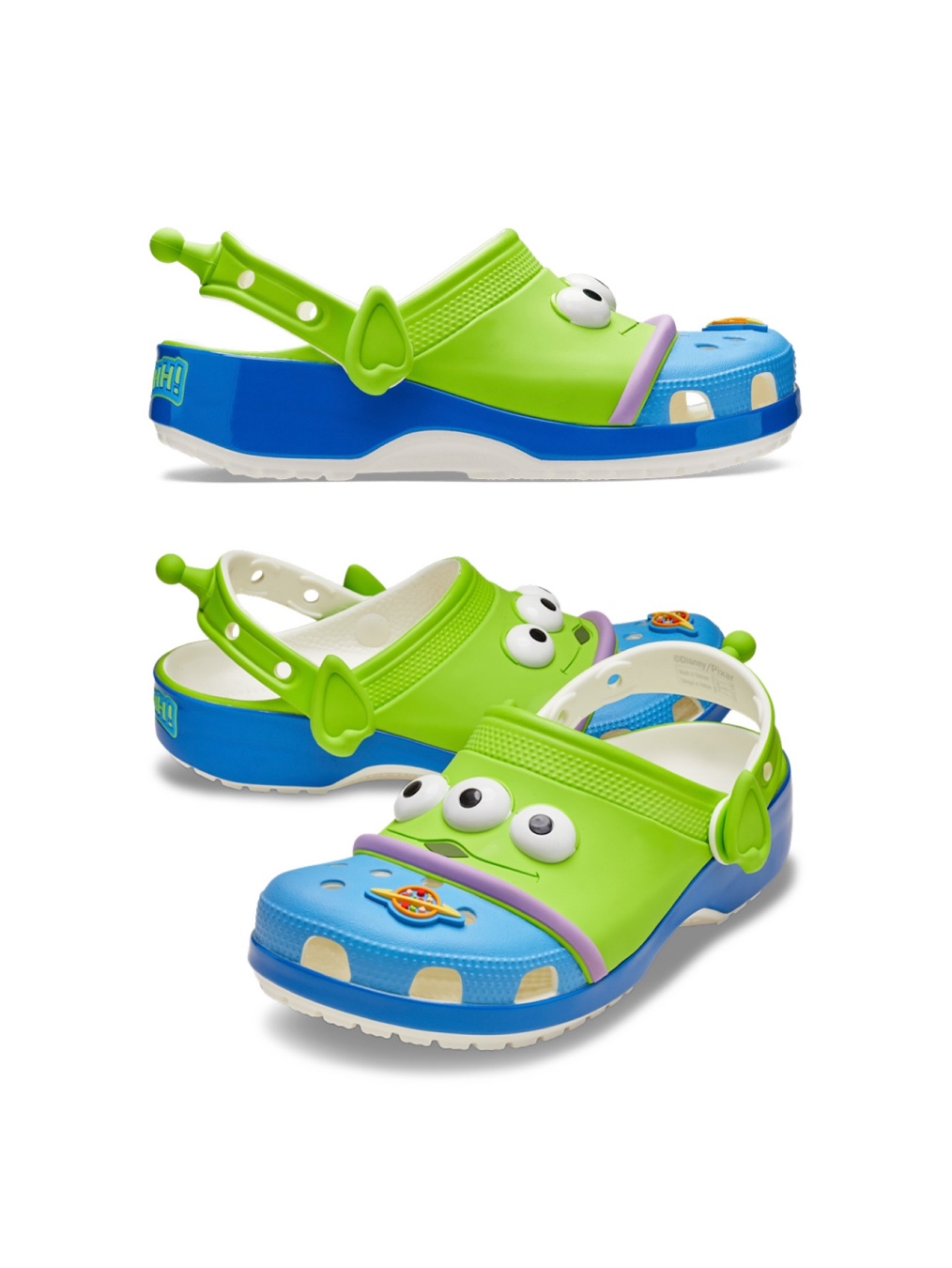 Crocs x Toy Story Alien Classic Clog Multi, Crocs x Toy Story Buzz Lightyear Classic Clog Blue Grey 착용 스타일 - 8