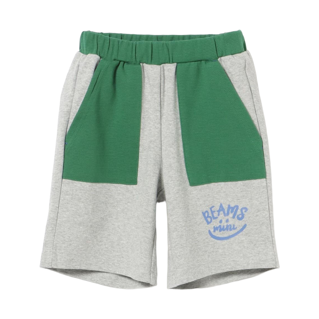 (키즈) 빔즈 미니 리플 스마일 쇼츠 탑 그레이((Kids) Beams Mini Ripple Smile Shorts Top Grey)
