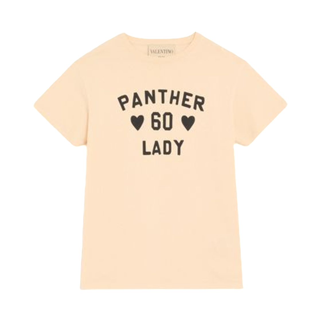 (W) 발렌티노 코튼 저지 티셔츠 팬서 레이디 프린트 버치 블랙((W) Valentino Cotton Jersey T-Shirt with Panther Lady Print Birch Black)