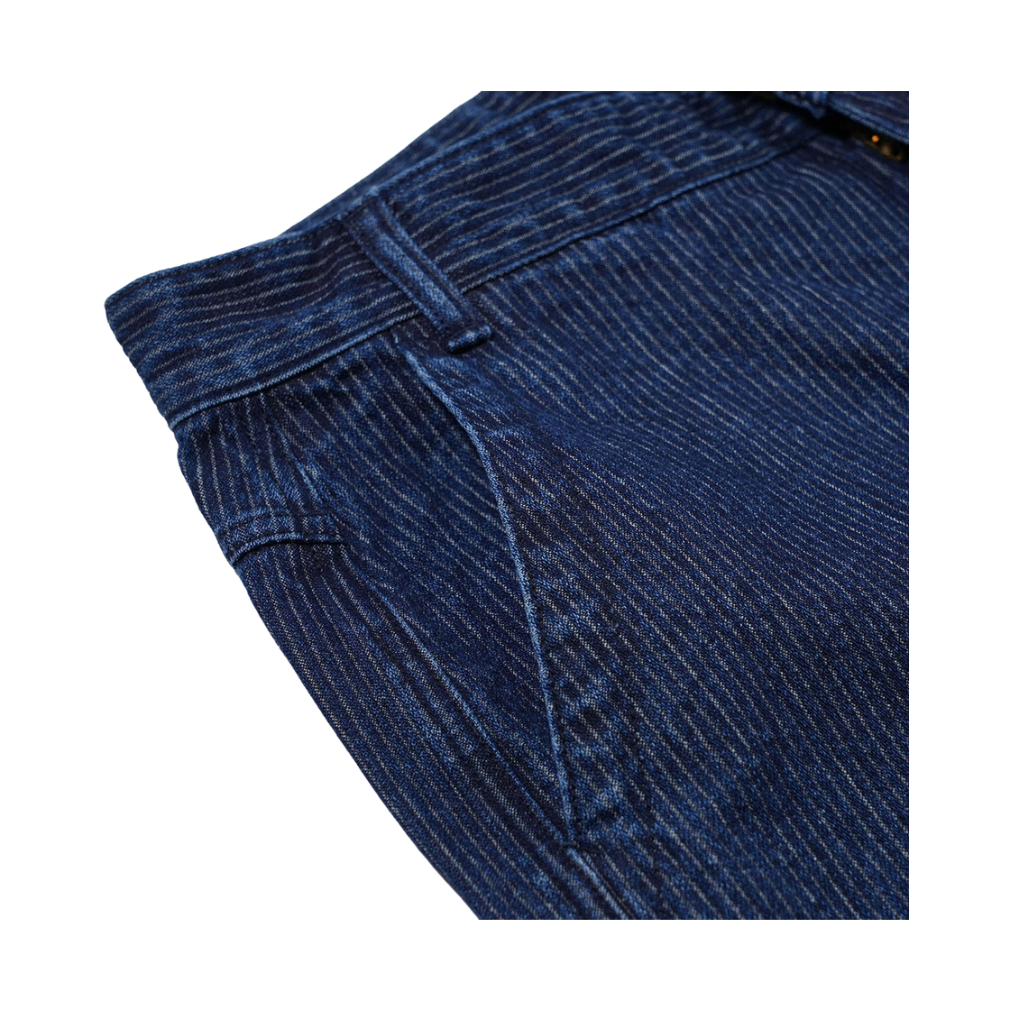비에스래빗 스트라이프드 커프 데님 숏팬츠 인디고(Bsrabbit Striped Cuff Denim Shorts Indigo) - 4