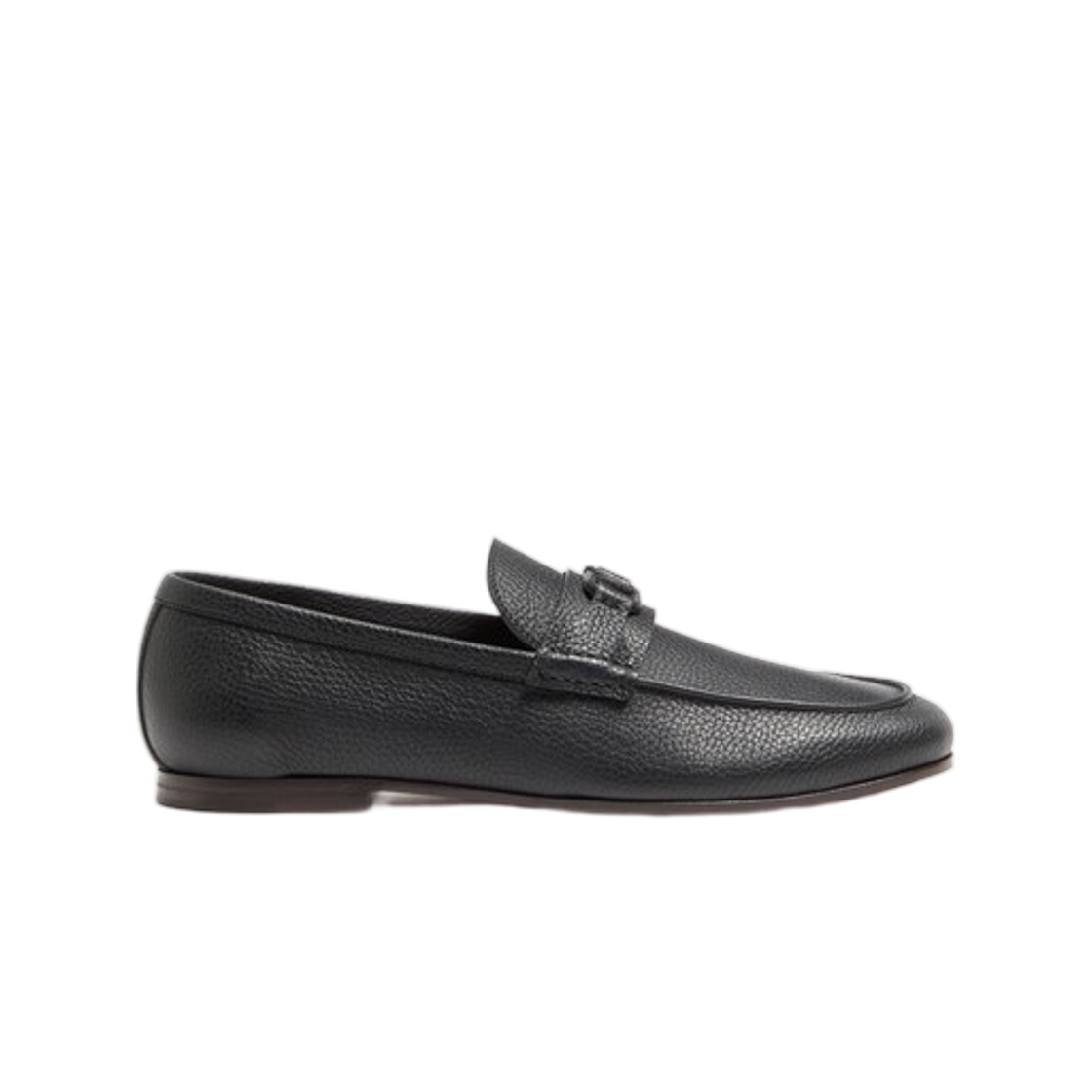 YS0O03AKL0NO Valentino Vlogo Signature Deer Leather Loafer Black