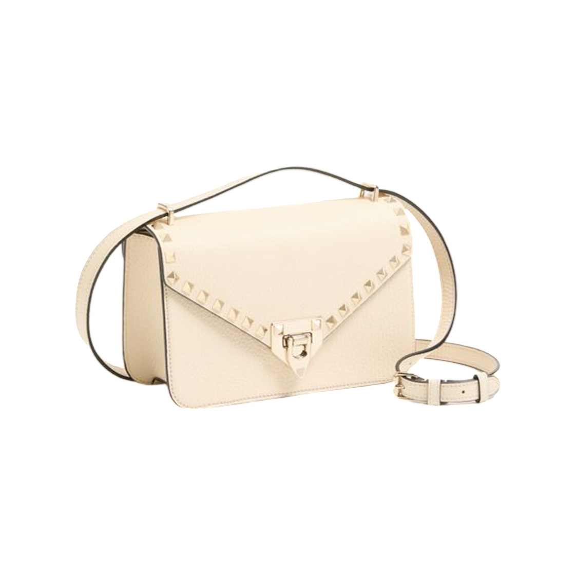 발렌티노 가라바니 락스터드 스몰 숄더백 그레이니 카프스킨 아이보리(Valentino Garavani Rockstud Small Shoulder Bag in Grainy Calfskin Ivory) - 2
