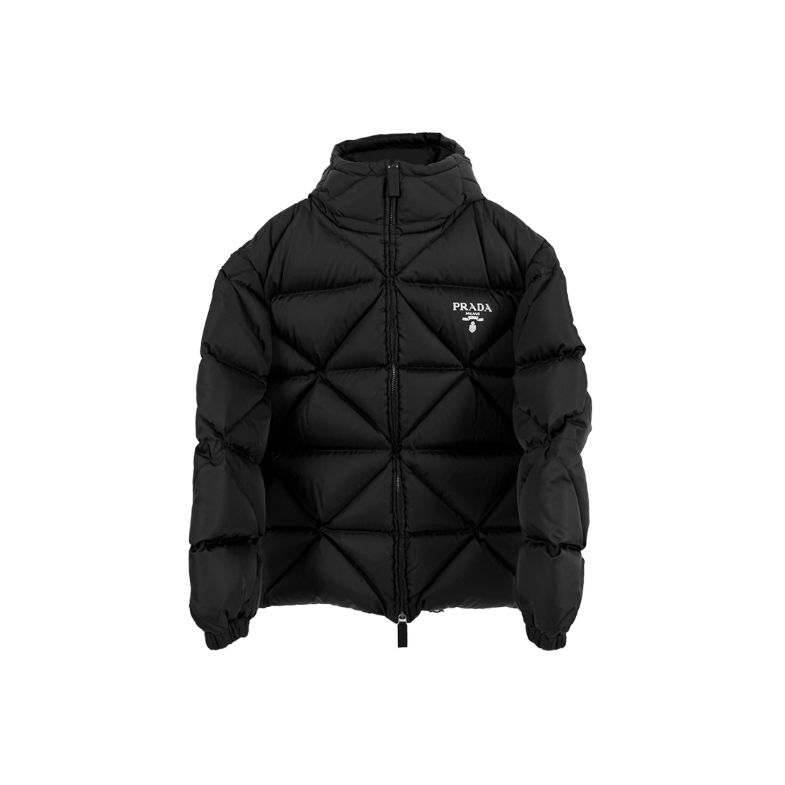 프라다 여성 리나일론 개버딘 후드 다운 패딩 자켓 블랙(Prada Women Re-Nylon Gabardine Hooded Down Jacket Black)