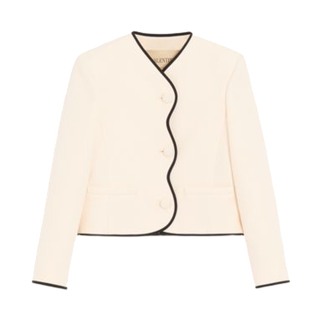 (W) 발렌티노 크레이프 꾸뛰르 자켓 바닐라 블랙((W) Valentino Crepe Couture Jacket Vanilla Black)