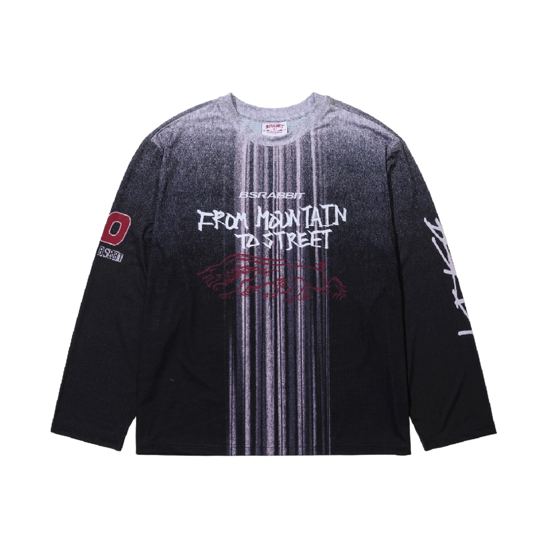 BSR26SSTS002 Bsrabbit Color-Block Mesh Long Sleeve Black