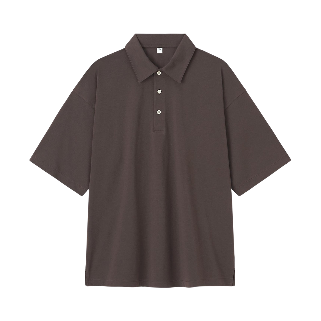 GU 드라이 박시 폴로 5부 셔츠 다크 브라운(GU Dry Boxy Polo Five Quarter Shirt Dark Brown)
