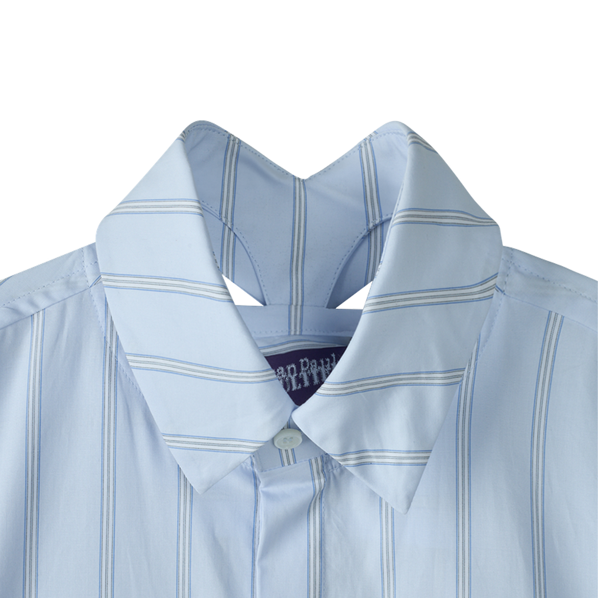 장 폴 고티에 우먼 핀스트라이프드 플로팅 칼라 셔츠 라이트블루 - 26SS(Jean Paul Gaultier Women Pinstriped Floating Collar Shirt Lightblue - 26SS) - 3