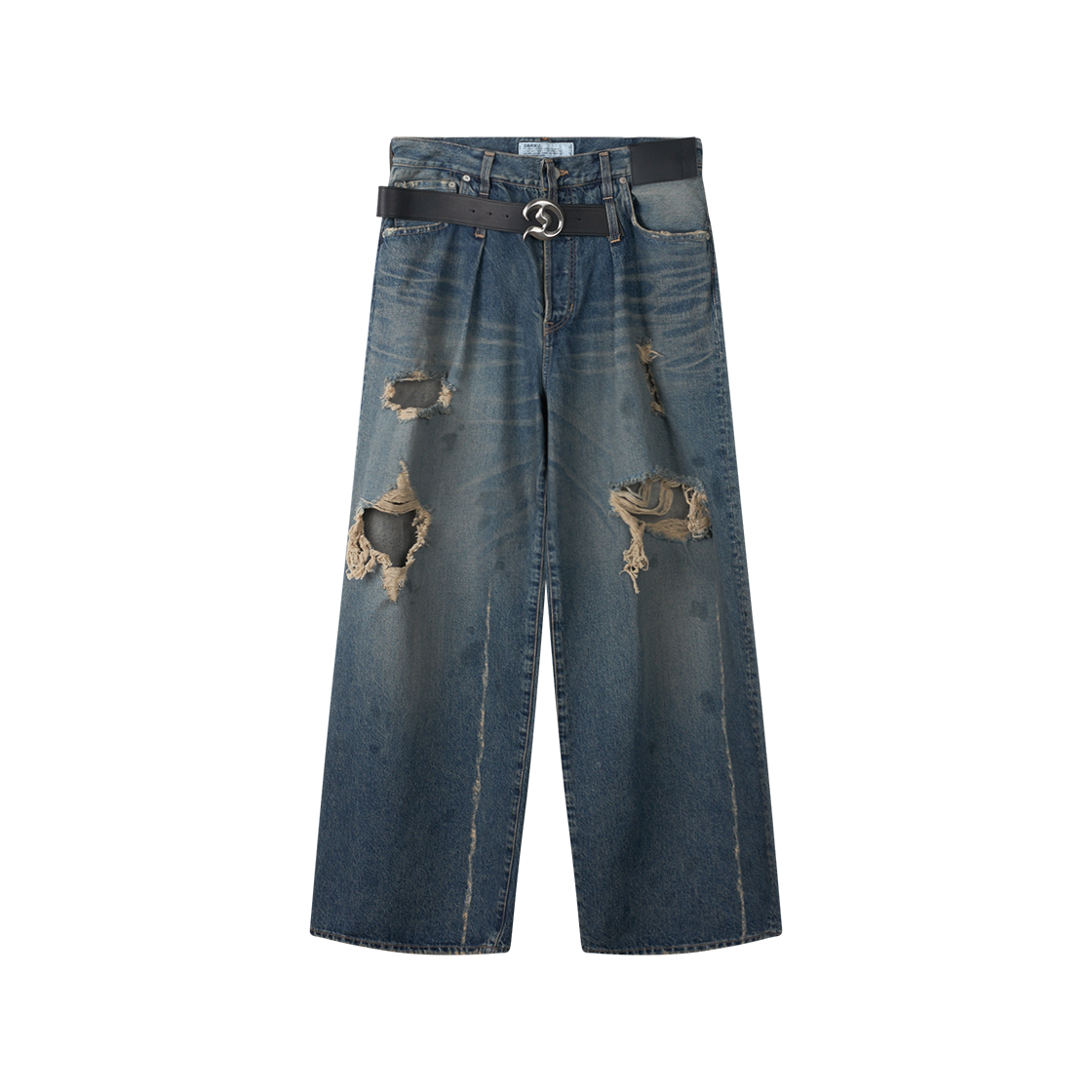 다이리쿠 D 버클 80 이어 슈퍼 와이드 데님 팬츠 인디고 - 26SS(Dairiku D Buckle 80 Year Super Wide Denim Pants Indigo - 26SS)
