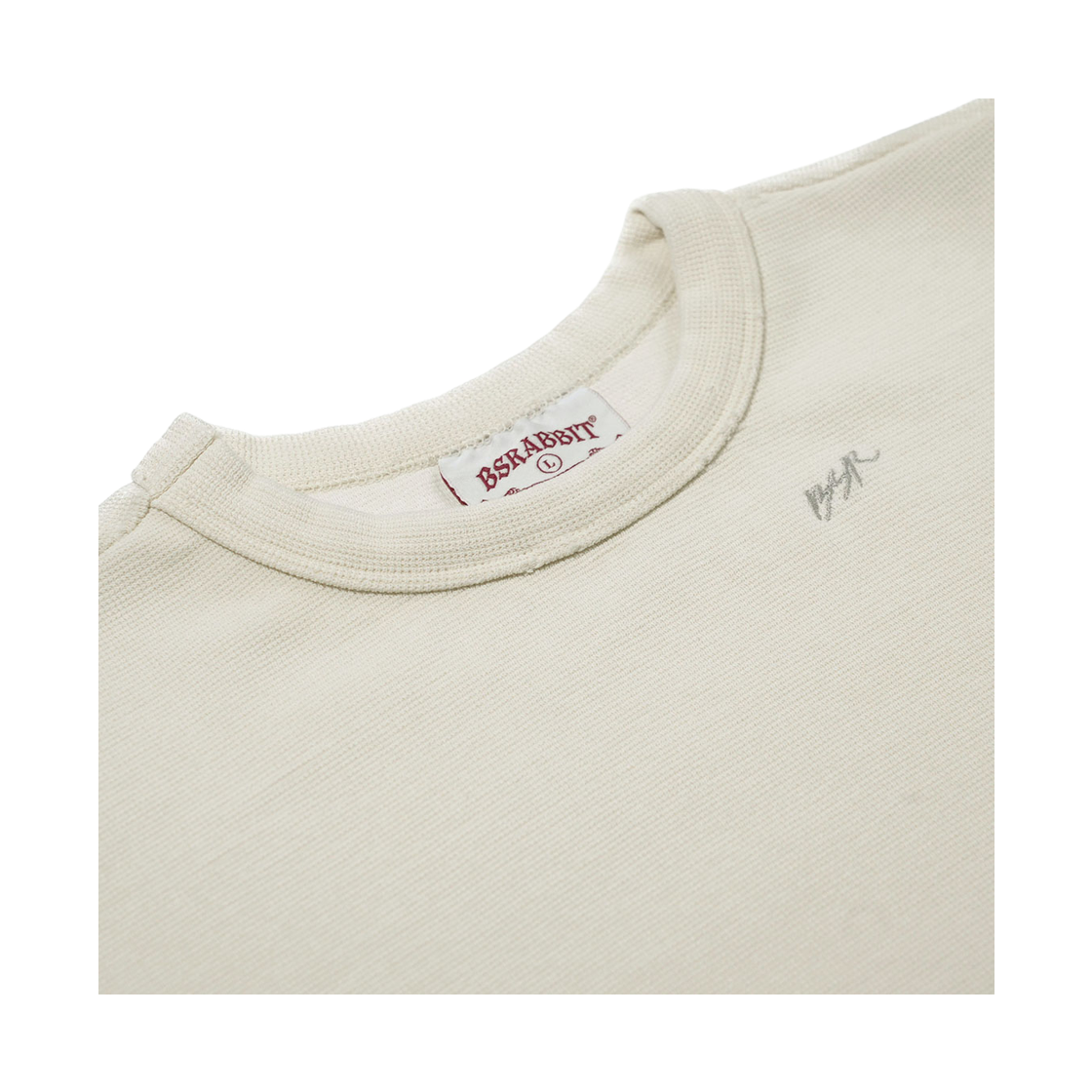 비에스래빗 로고 패치 워시드 롱슬리브 티셔츠 소프트 아이보리(Bsrabbit Logo Patch Washed Long Sleeve Soft Ivory) - 3
