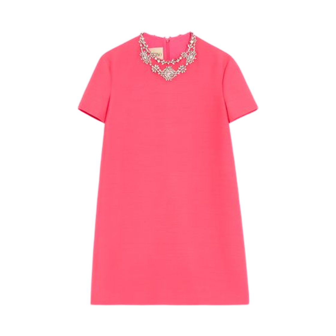 (W) 발렌티노 자수 크레이프 꾸뛰르 숏 드레스 코랄 실버((W) Valentino Embroidered Crepe Couture Short Dress Coral Silver)