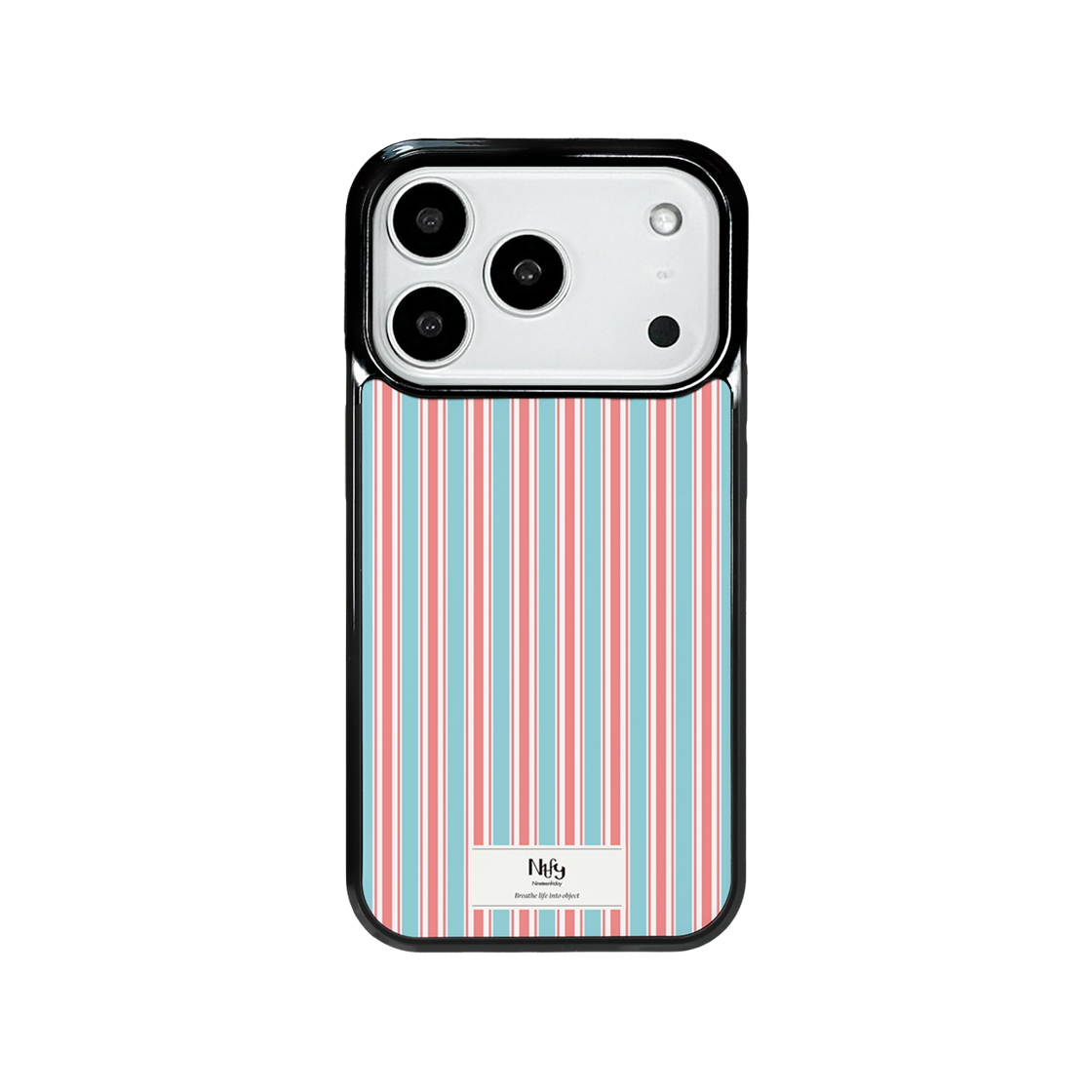 0013 NINETEENFRIDAY Stripe Vintage Magsafe Epoxy Case - Mint coral
