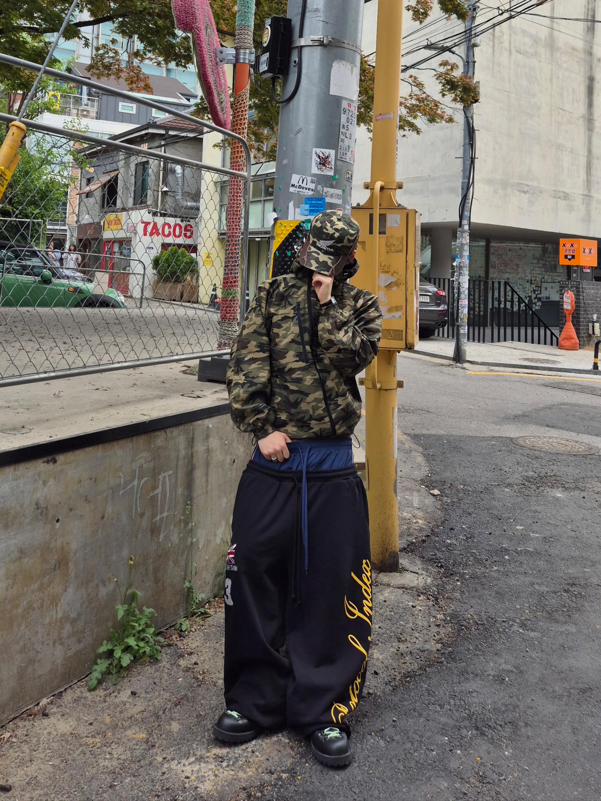 Honda Vintage CutOff Cap Camo, Protocol Index 3 Layered Sweatpants Black ์ฐฉ์ฉ ์คํ์ผ - 1